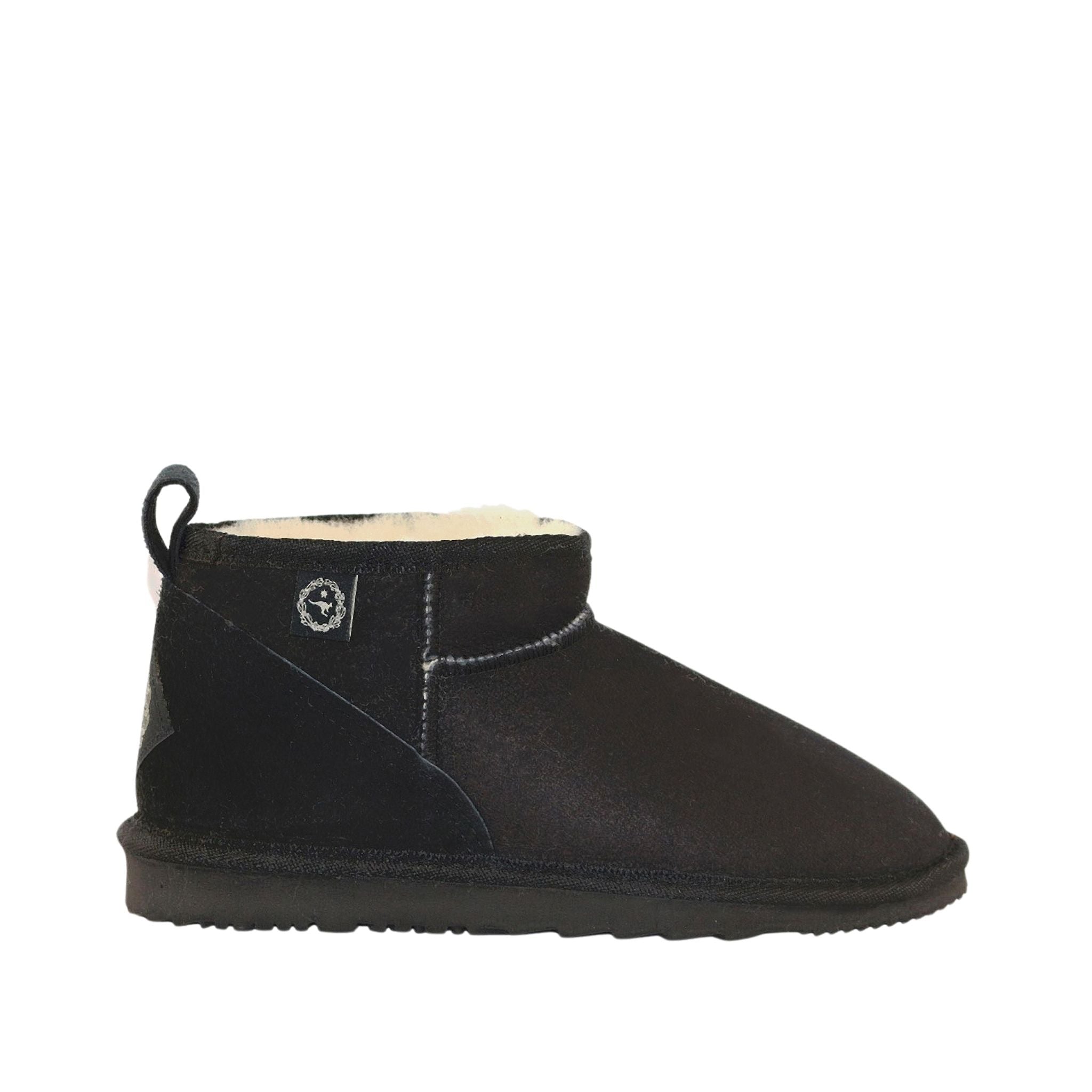 Sheepskins Downunder Classic Ultra Black Side Mens Australian Made Sheepskin UGG Boot