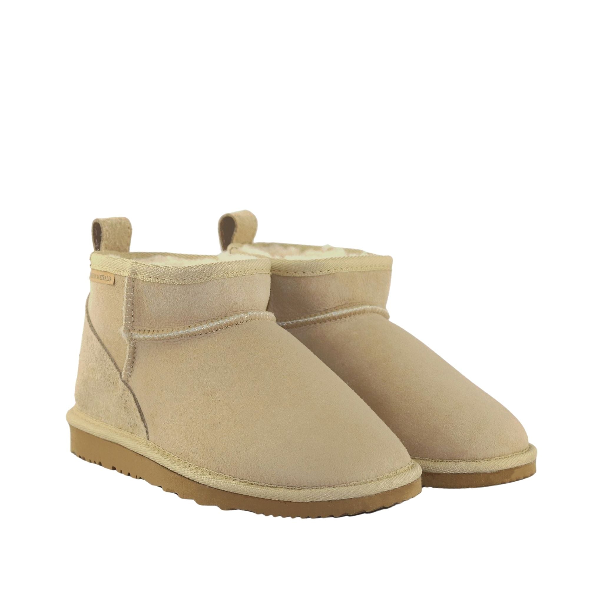 Sheepskins Downunder Classic Ultra Sand Pairs Front Womens Australian Made Sheepskin UGG Boot