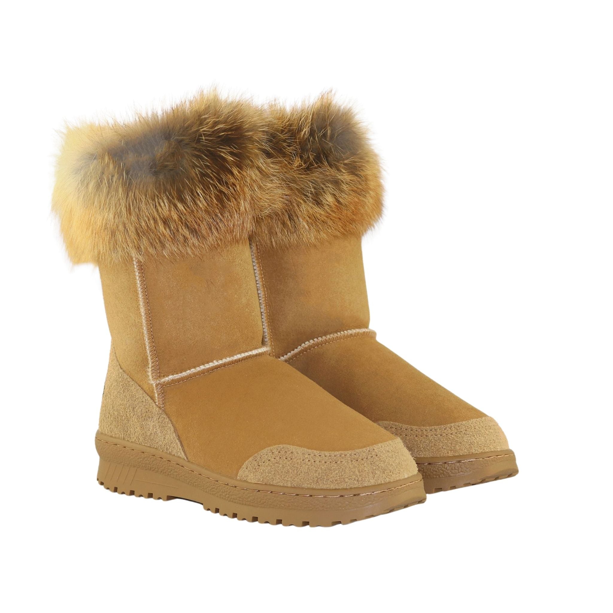 Sheepskins Downunder Luxury Bondi Fox Short Chestnut Pairs Front Womens Australian Made Sheepskin UGG Boot