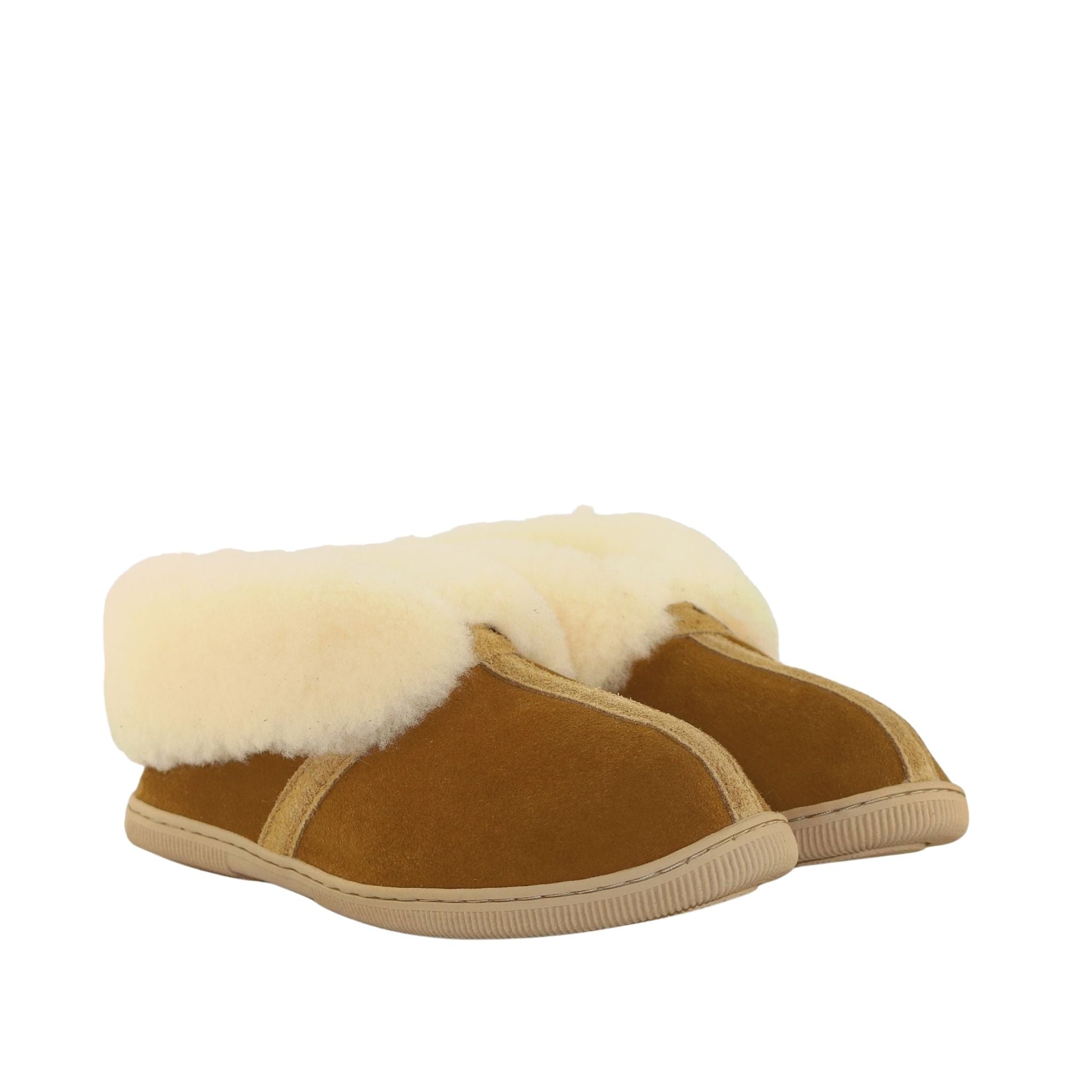 Sheepskins Downunder Luxury Queen Chestnut Pairs Front Womens Australian Made Sheepskin UGG Slipper