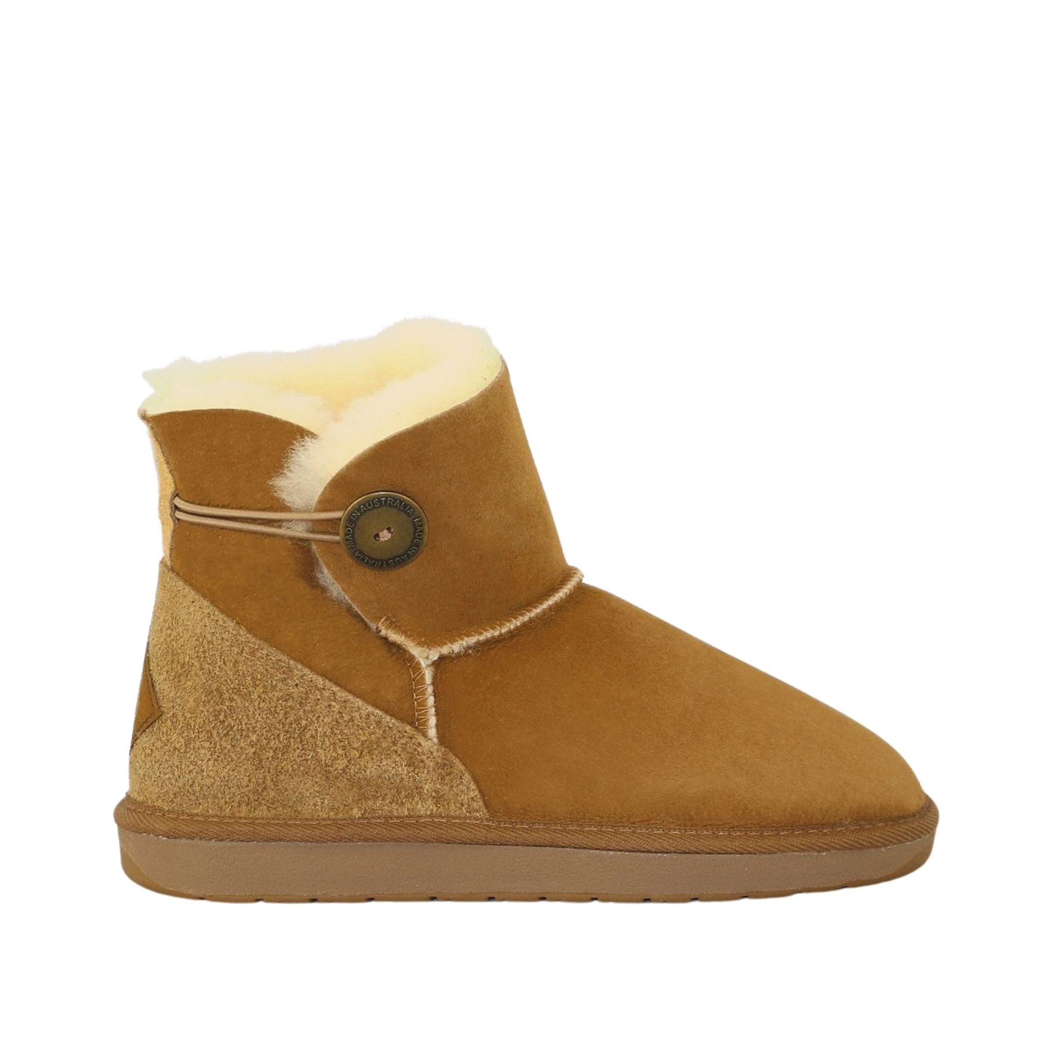 Sheepskins Downunder Premium Brighton Mini Chestnut Side Womens Australian Made Sheepskin UGG Boot