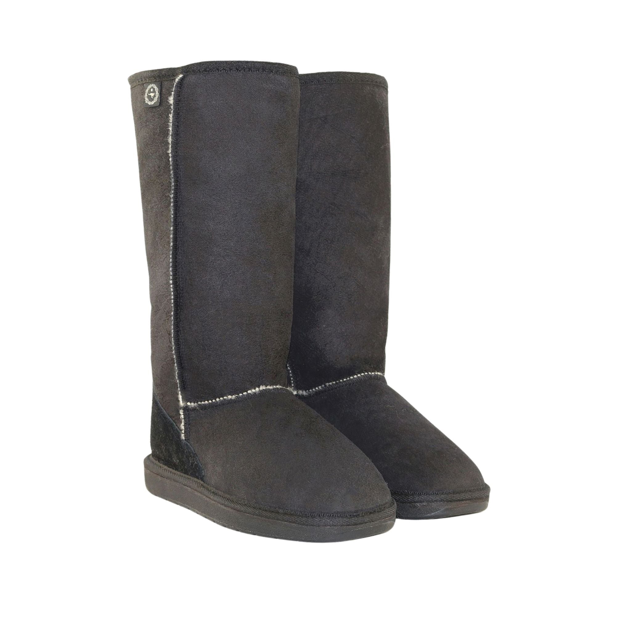 Sheepskins Downunder Premium Long Black Pairs Front Womens Australian Made Sheepskin UGG Boot