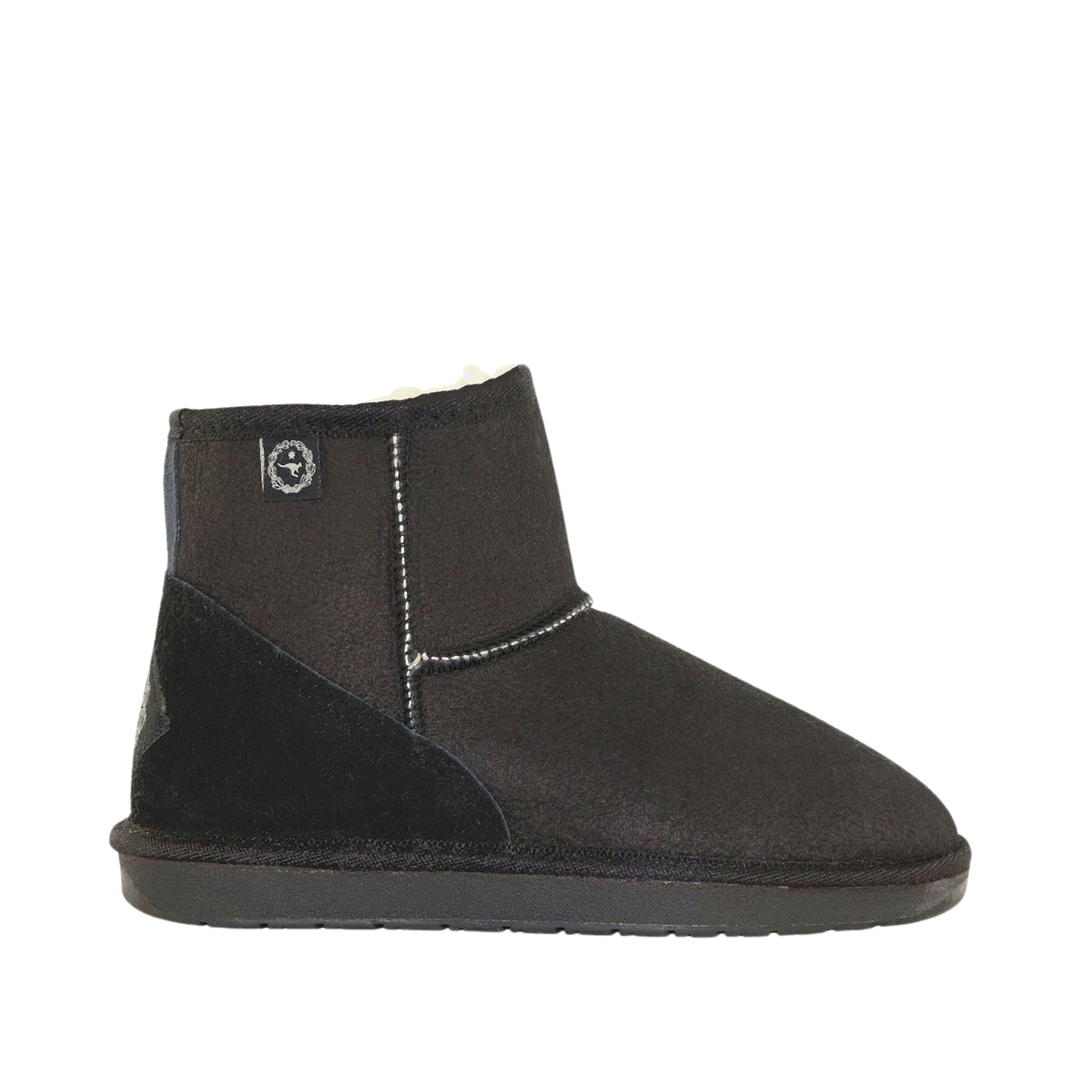 Sheepskins Downunder Premium Mini Black Side Womens Australian Made Sheepskin UGG Boot