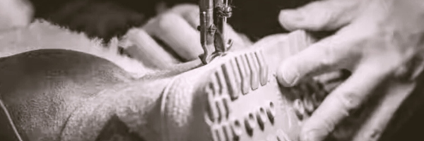 Close-up of reinforced stitching on Australian made sheepskin boots