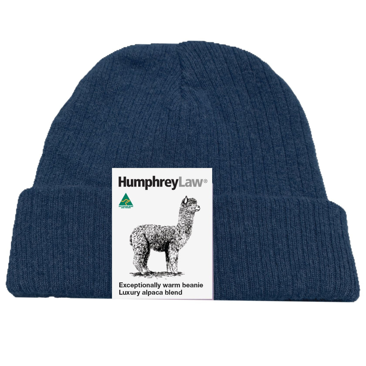 Hat Beanie Alpaca and Wool in Denim by Humphrey Law, Australian made
