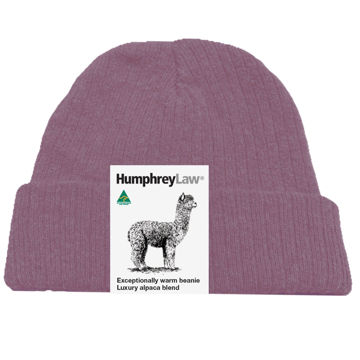 Hat Beanie Alpaca and Wool in Old Rose by Humphrey Law, Australian made