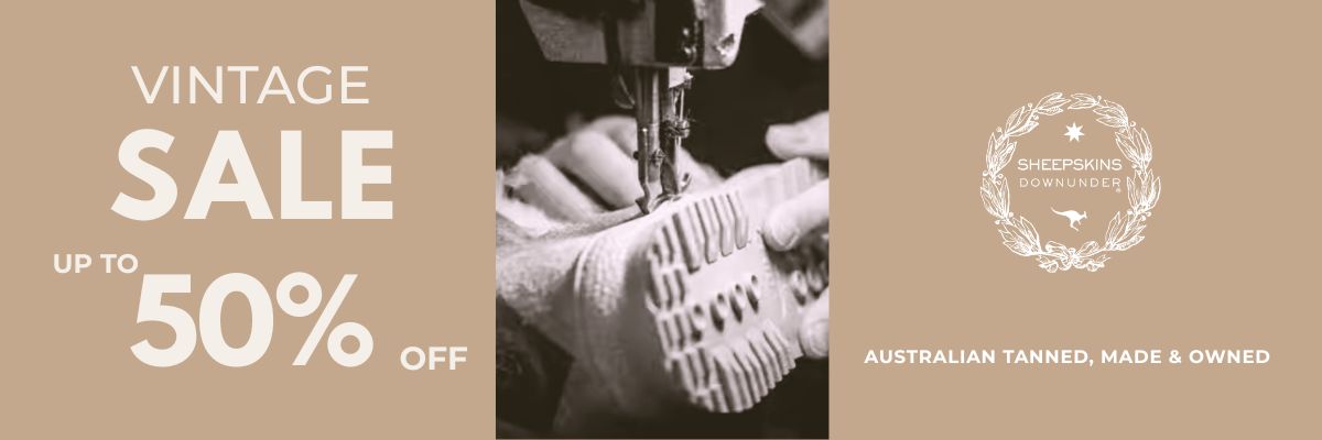 SHEEPSKINS DOWNUNDER VINTAGE SALE BANNER