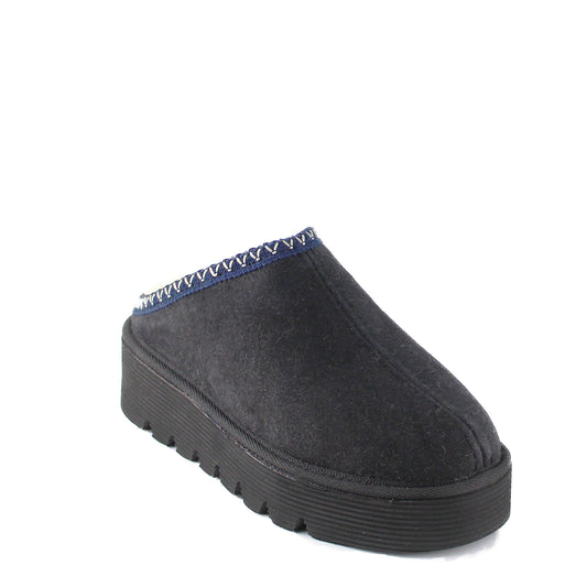 Platform Tazz Black Sheepskin