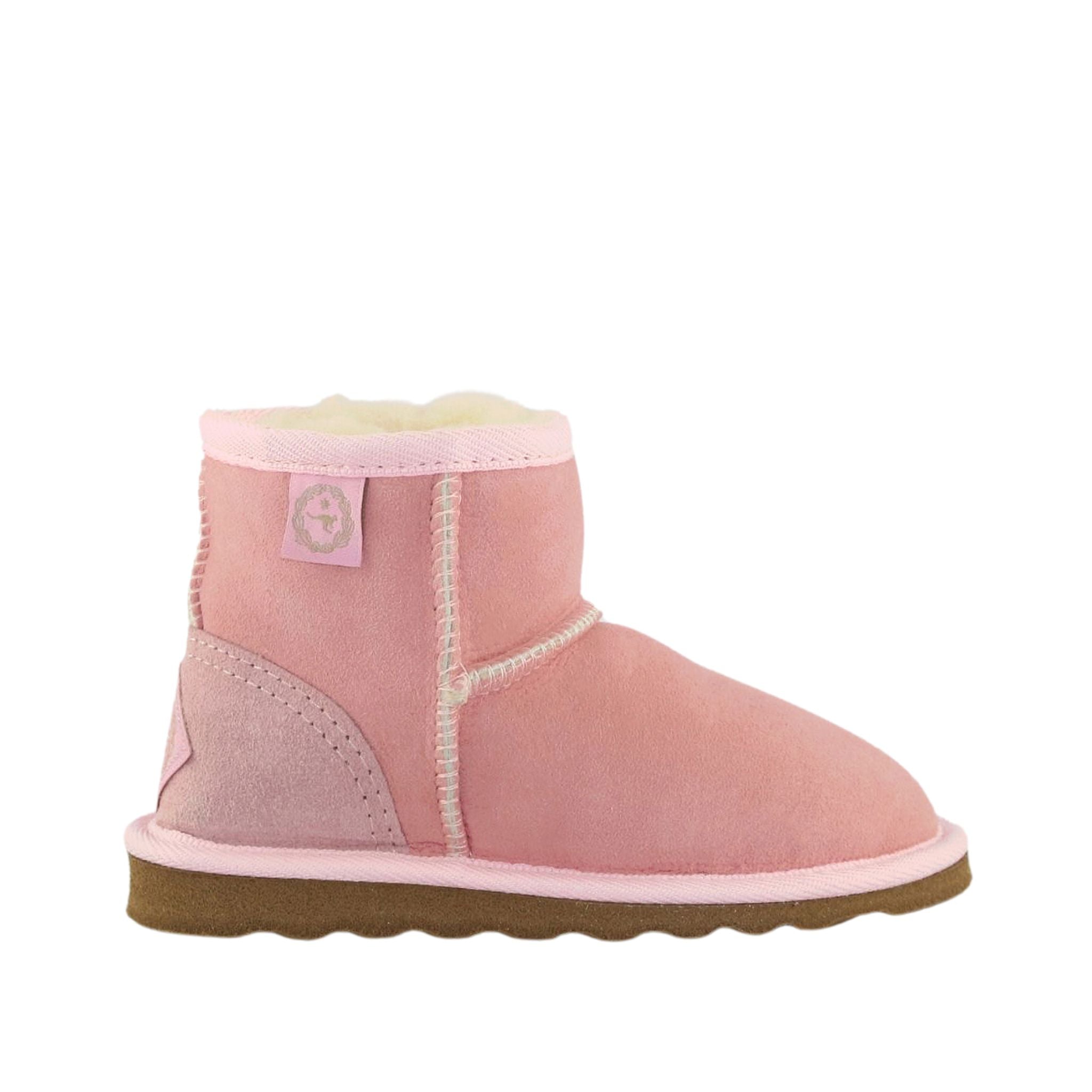 Sheepskins Downunder Childrens Mini Pink Pairs Side Australian Made Sheepskin UGG Boot