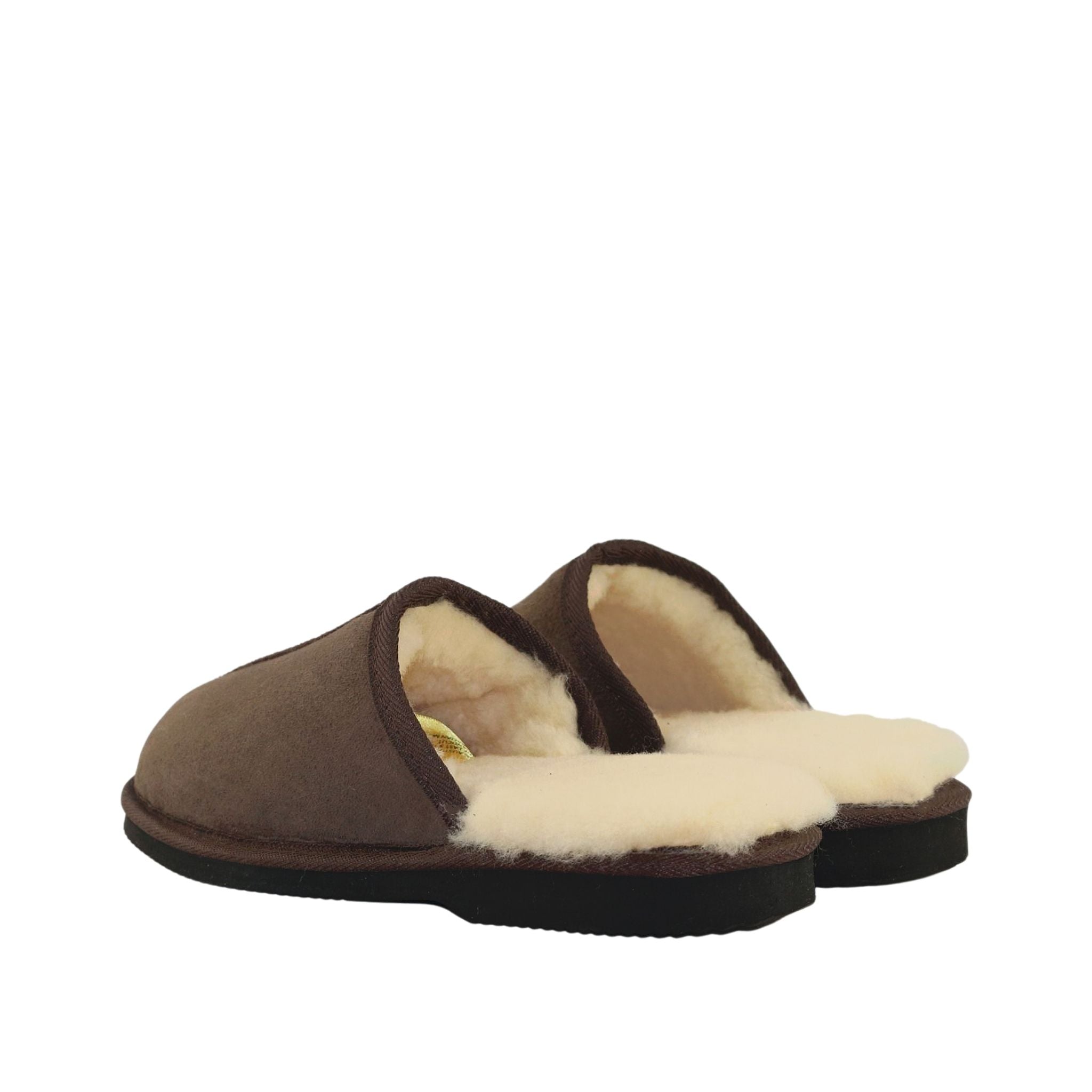 Sheepskins Downunder Classic Scuff Ian Chocolate Pairs Back Mens Australian Made Sheepskin UGG Slipper