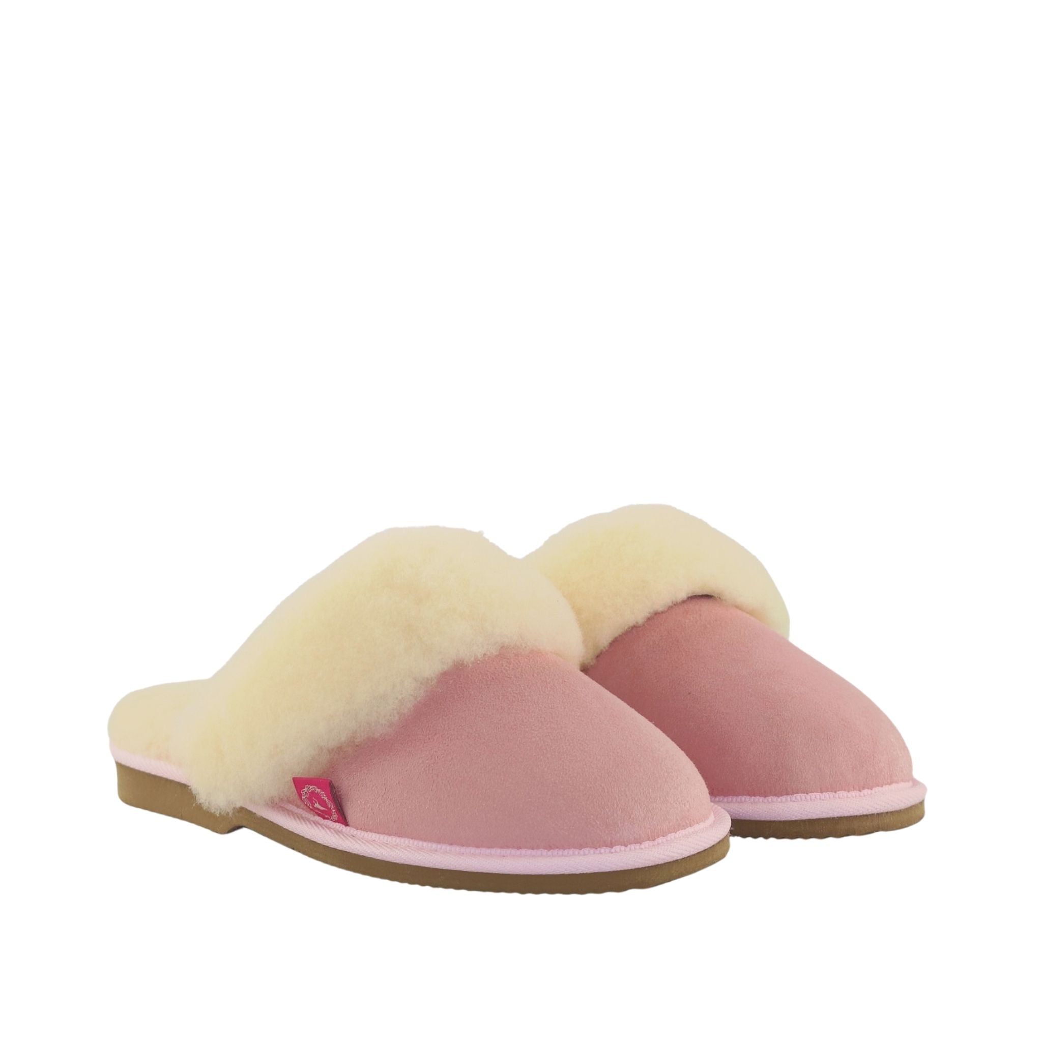 Sheepskins Downunder Classic Scuff Ladies Pink Pairs Front Womens Australian Made Sheepskin UGG Slipper