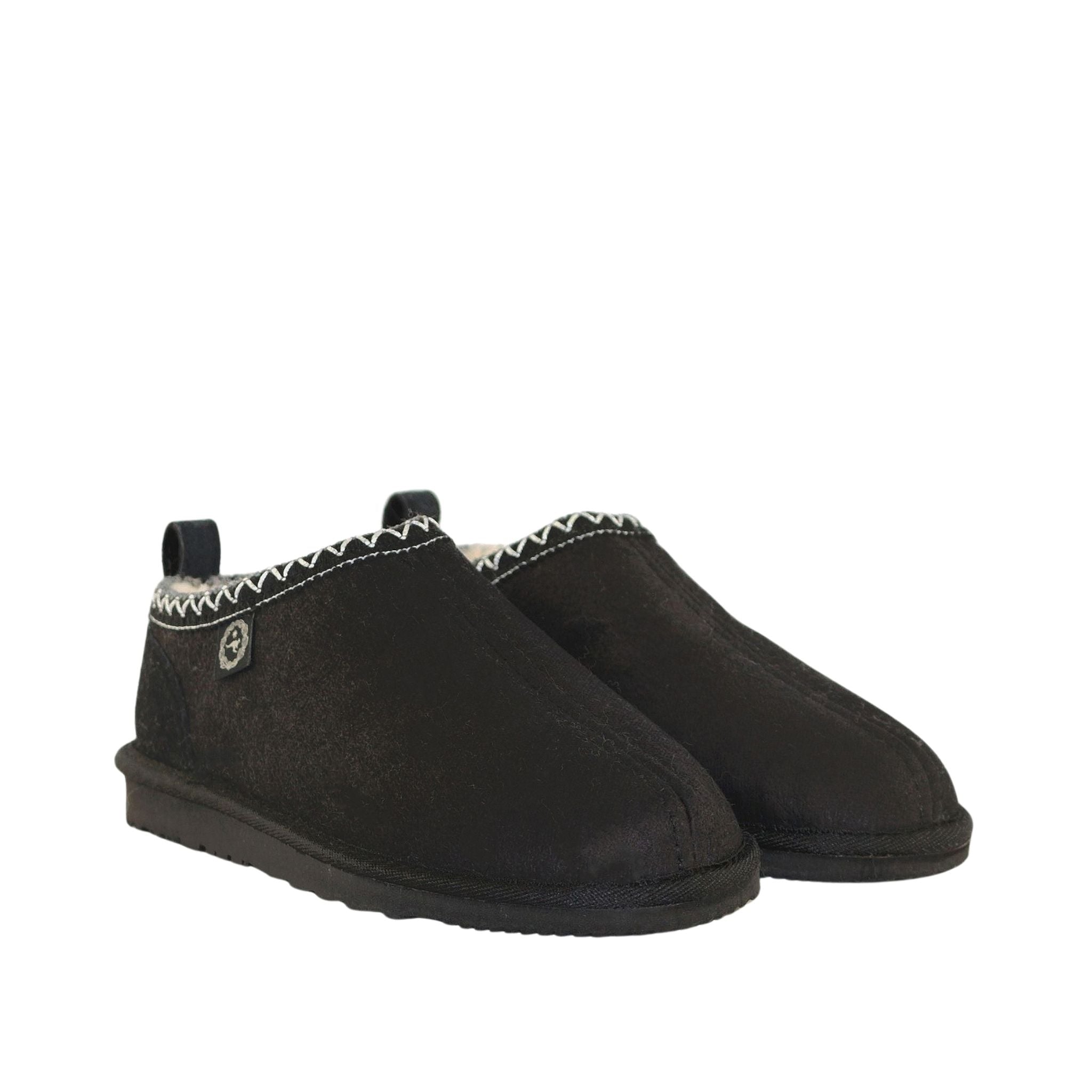 Sheepskins Downunder Classic Tasman Tazz Black Black Pairs Front Womens Australian Made Sheepskin UGG Slipper