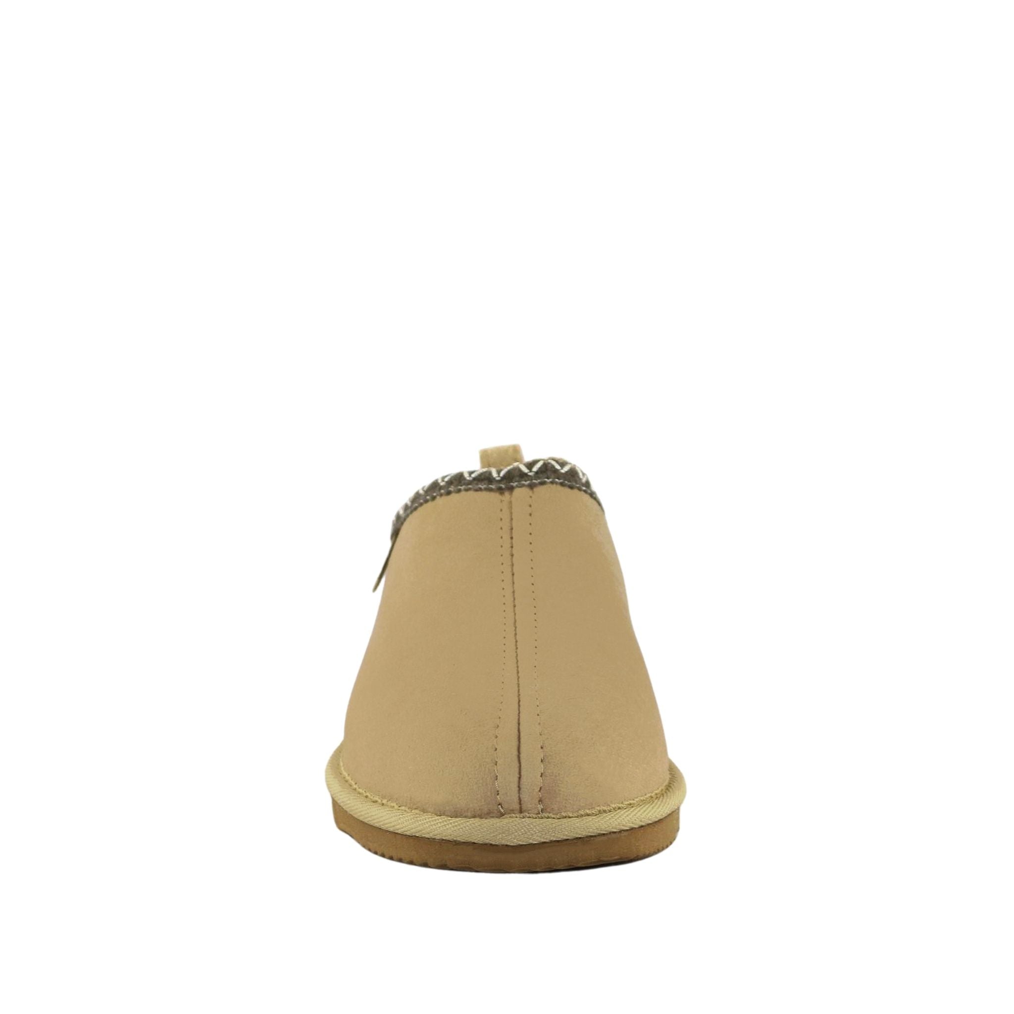 Sheepskins Downunder Classic Tasman Tazz Sand Chocolate Front Womens Australian Made Sheepskin UGG Slipper