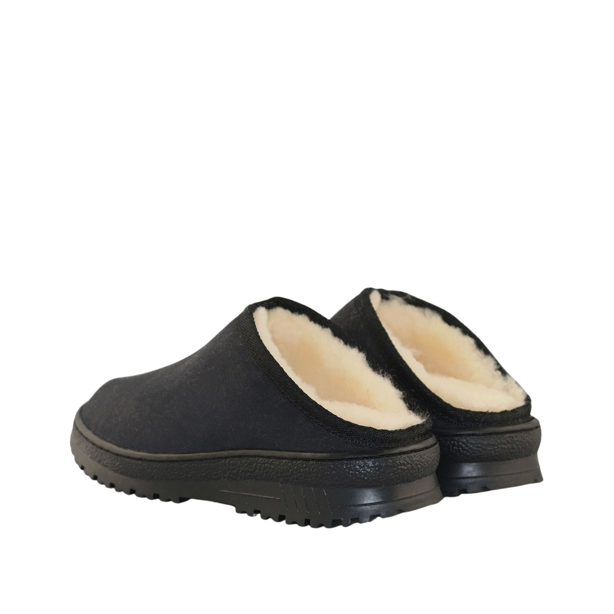 Sheepskins Downunder Luxury Bondi Bobi Black Pairs Back Mens Australian Made Sheepskin UGG Slippers
