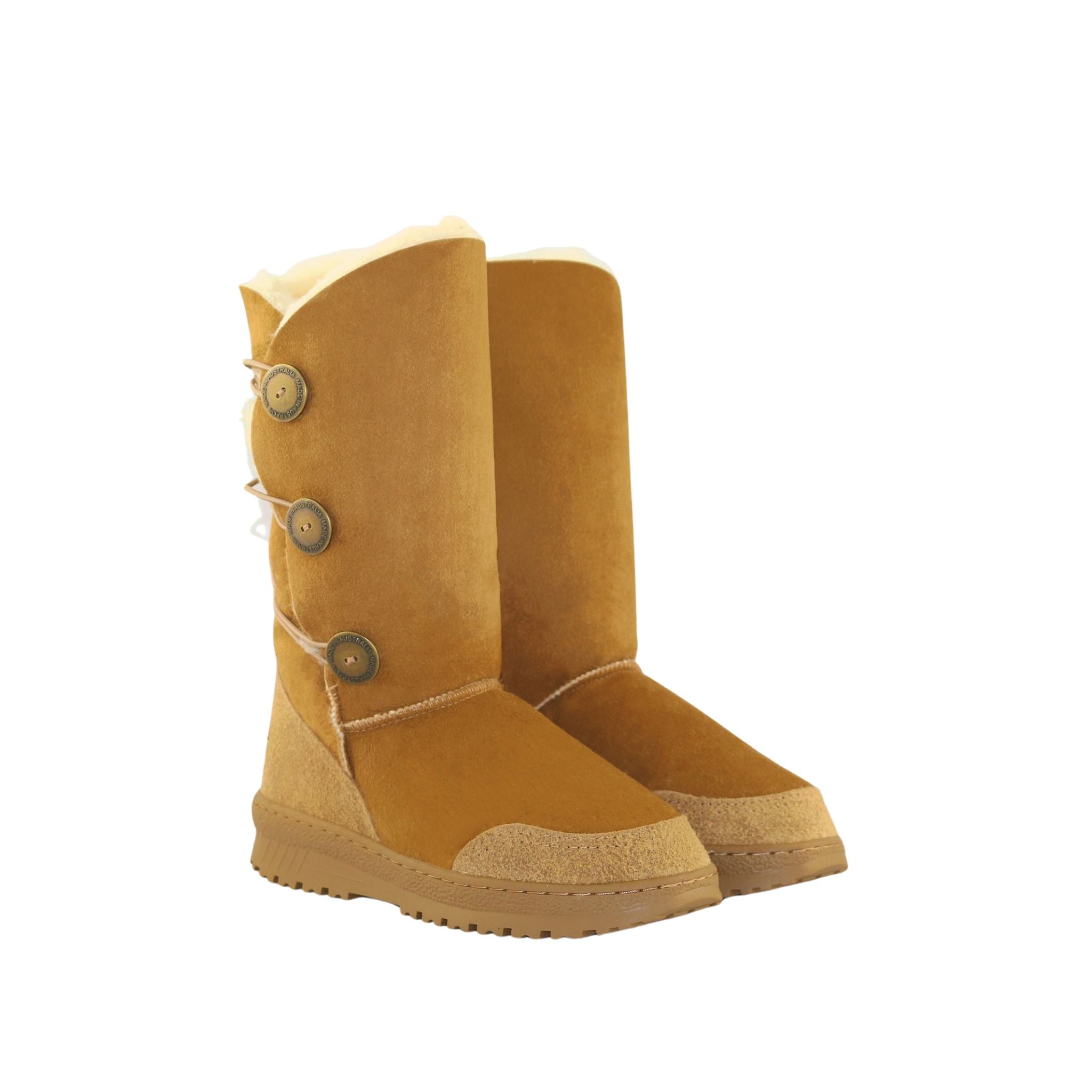 Sheepskins Downunder Luxury Bondi Brighton Long Chestnut Pairs Front Womens Australian Made Sheepskin UGG Boot