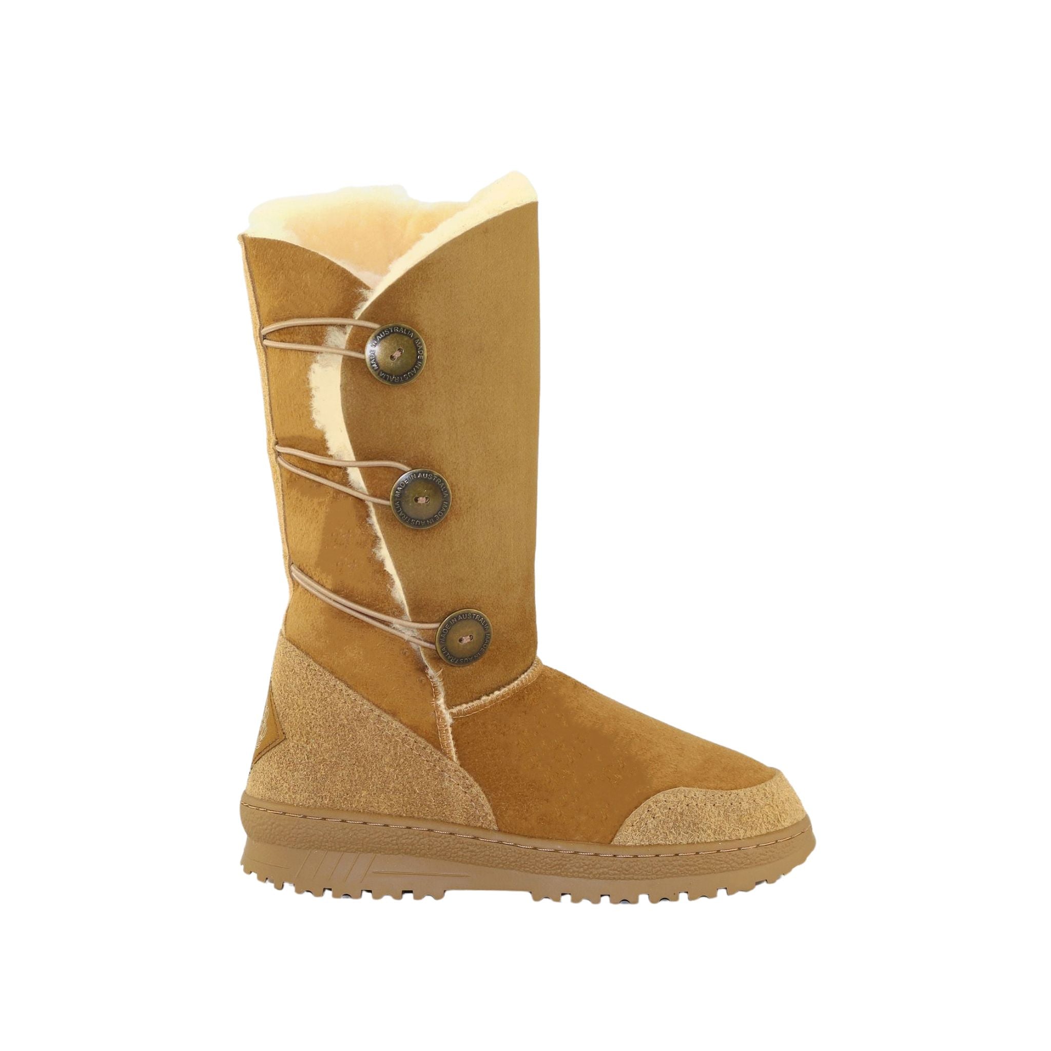 Sheepskins Downunder Luxury Bondi Brighton Long Chestnut Side Womens Australian Made Sheepskin UGG Boot