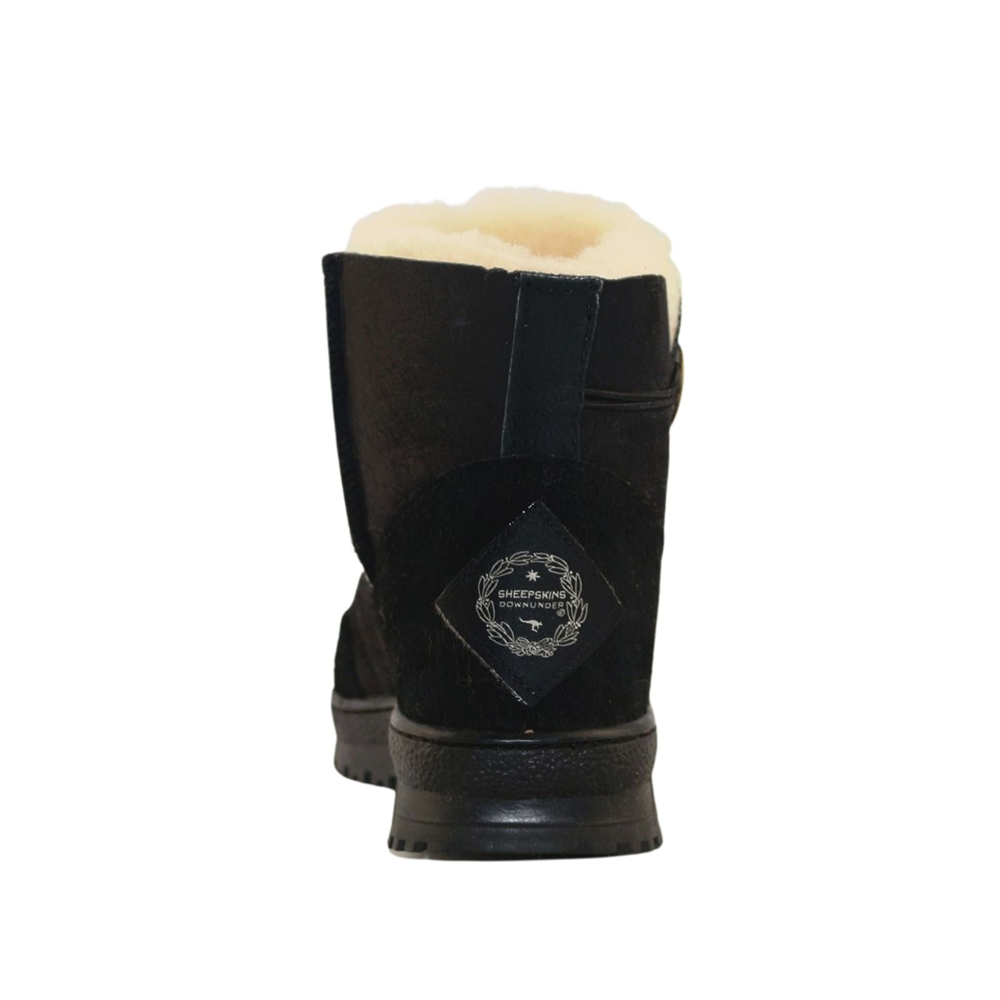 Sheepskins Downunder Luxury Bondi Brighton Mini Black Back Womens Australian Made Sheepskin UGG Boot
