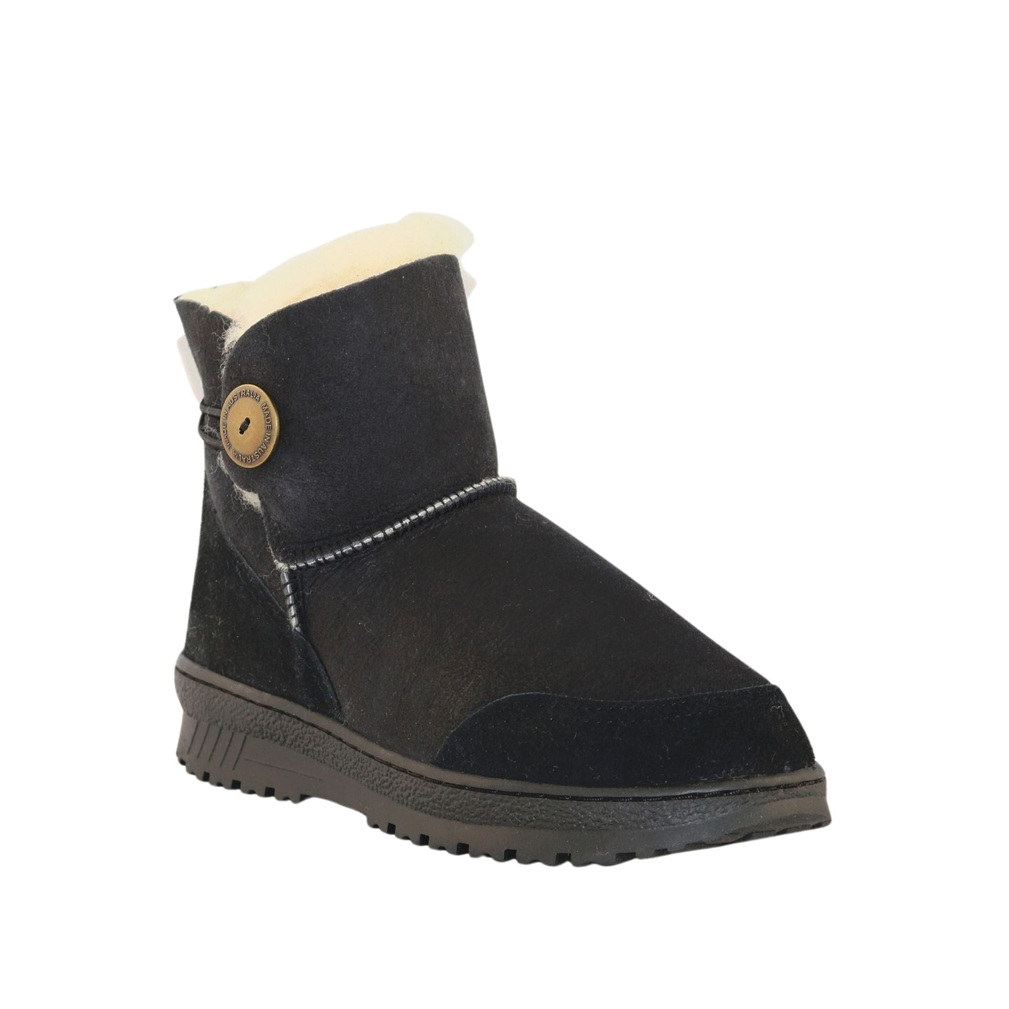 Sheepskins Downunder Luxury Bondi Brighton Mini Black Front 120 Womens Australian Made Sheepskin UGG Boot
