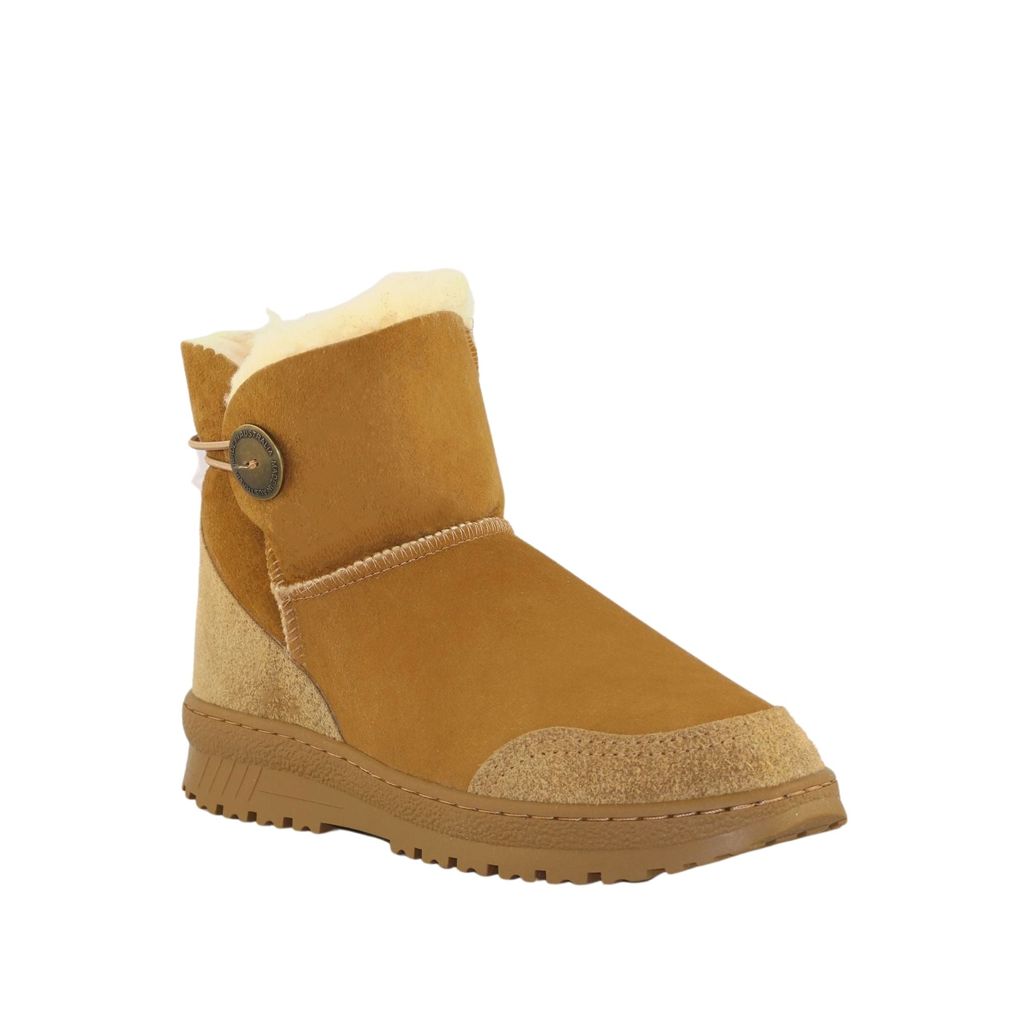 Sheepskins Downunder Luxury Bondi Brighton Mini Chestnut Front 120 Womens Australian Made Sheepskin UGG Boot