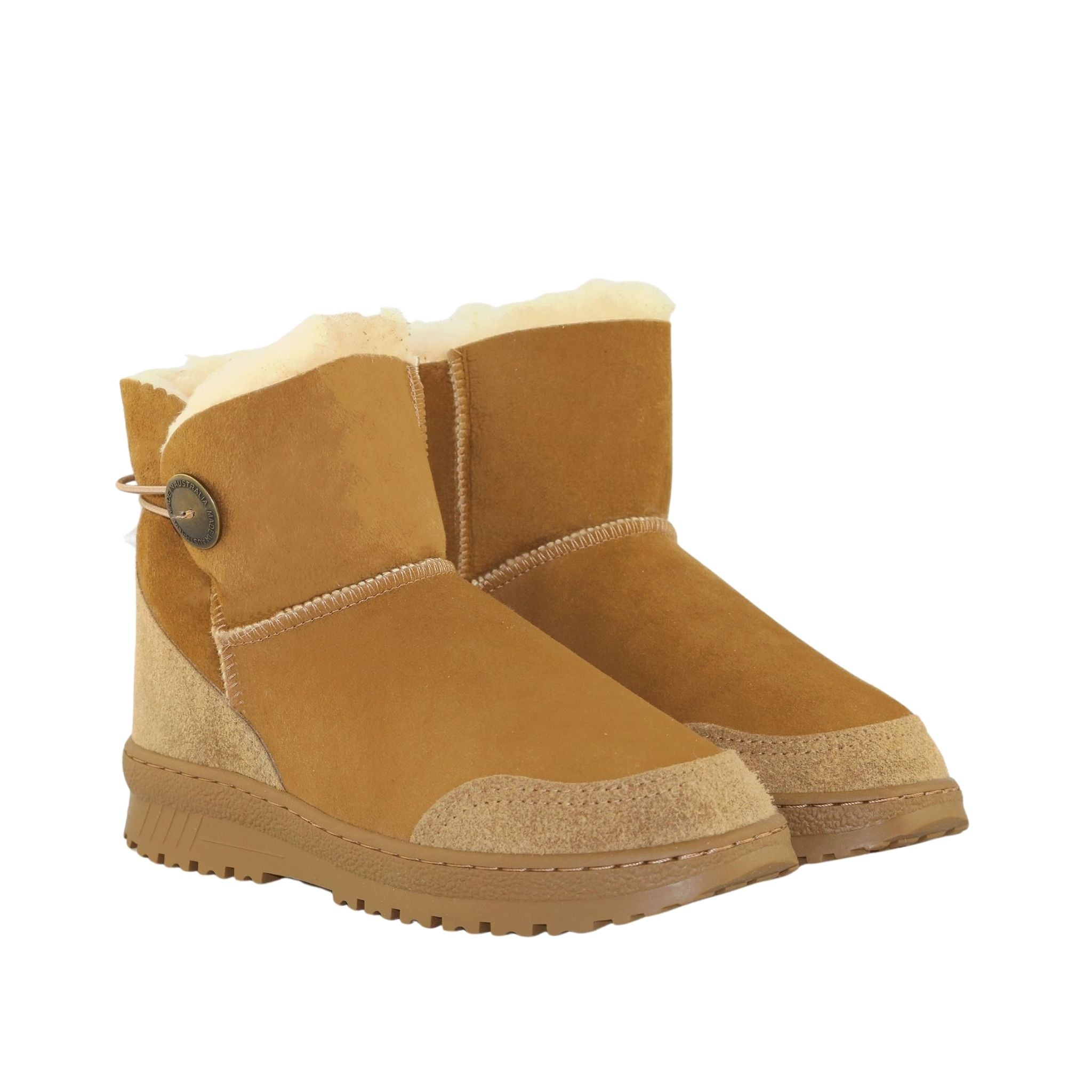 Sheepskins Downunder Luxury Bondi Brighton Mini Chestnut Pairs Front Womens Australian Made Sheepskin UGG Boot