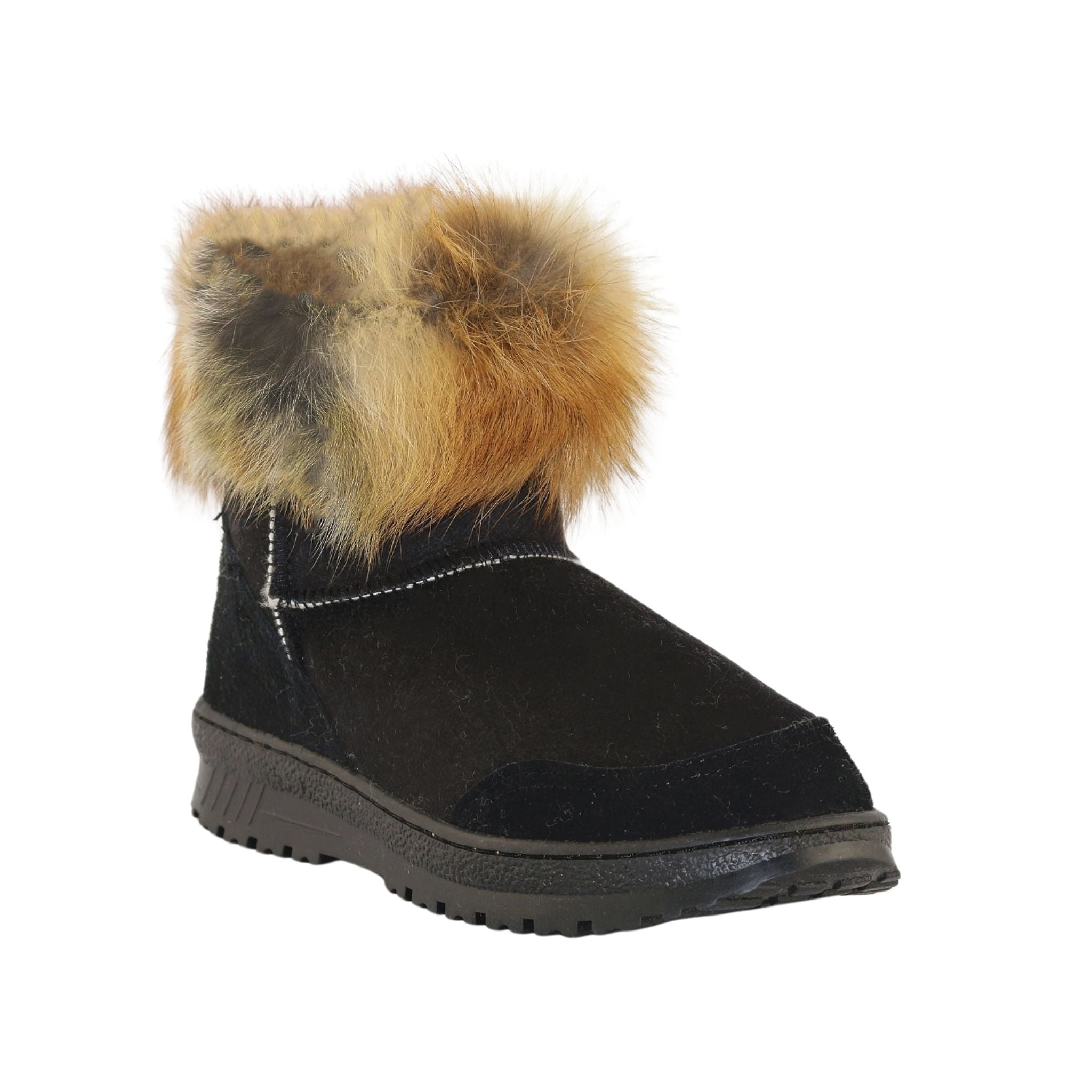 Sheepskins Downunder Luxury Bondi Fox Mini Black Red Front 120 Womens Australian Made Sheepskin UGG Boot