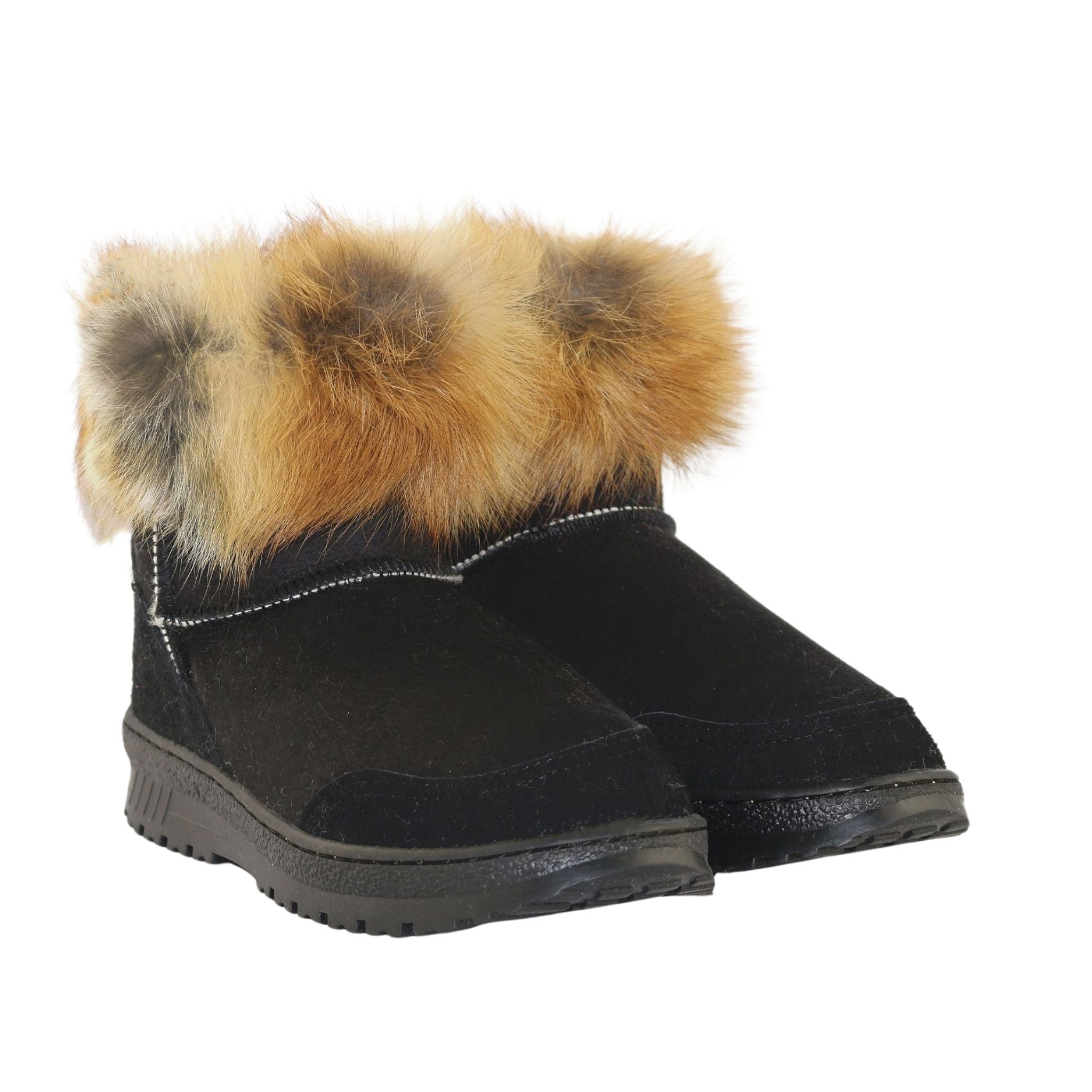 Sheepskins Downunder Luxury Bondi Fox Mini Black Red Pairs Front Womens Australian Made Sheepskin UGG Boot
