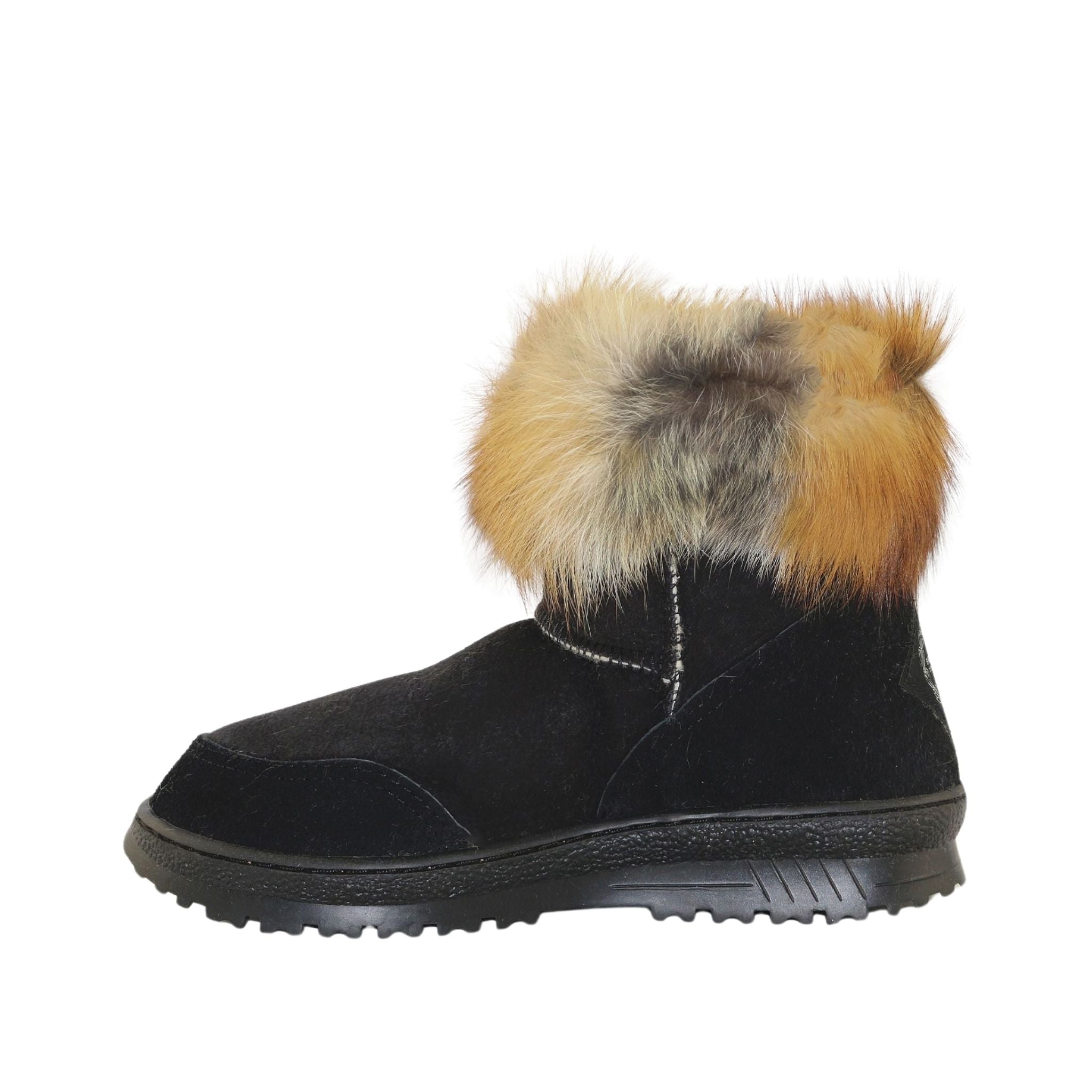Sheepskins Downunder Luxury Bondi Fox Mini Black Red Side Inner Womens Australian Made Sheepskin UGG Boot