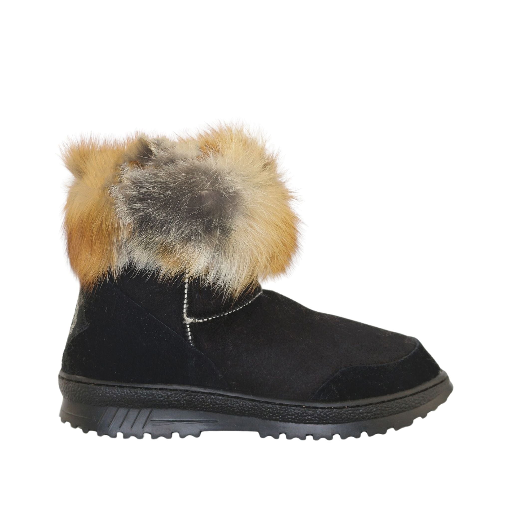 Sheepskins Downunder Luxury Bondi Fox Mini Black Red Side Womens Australian Made Sheepskin UGG Boot