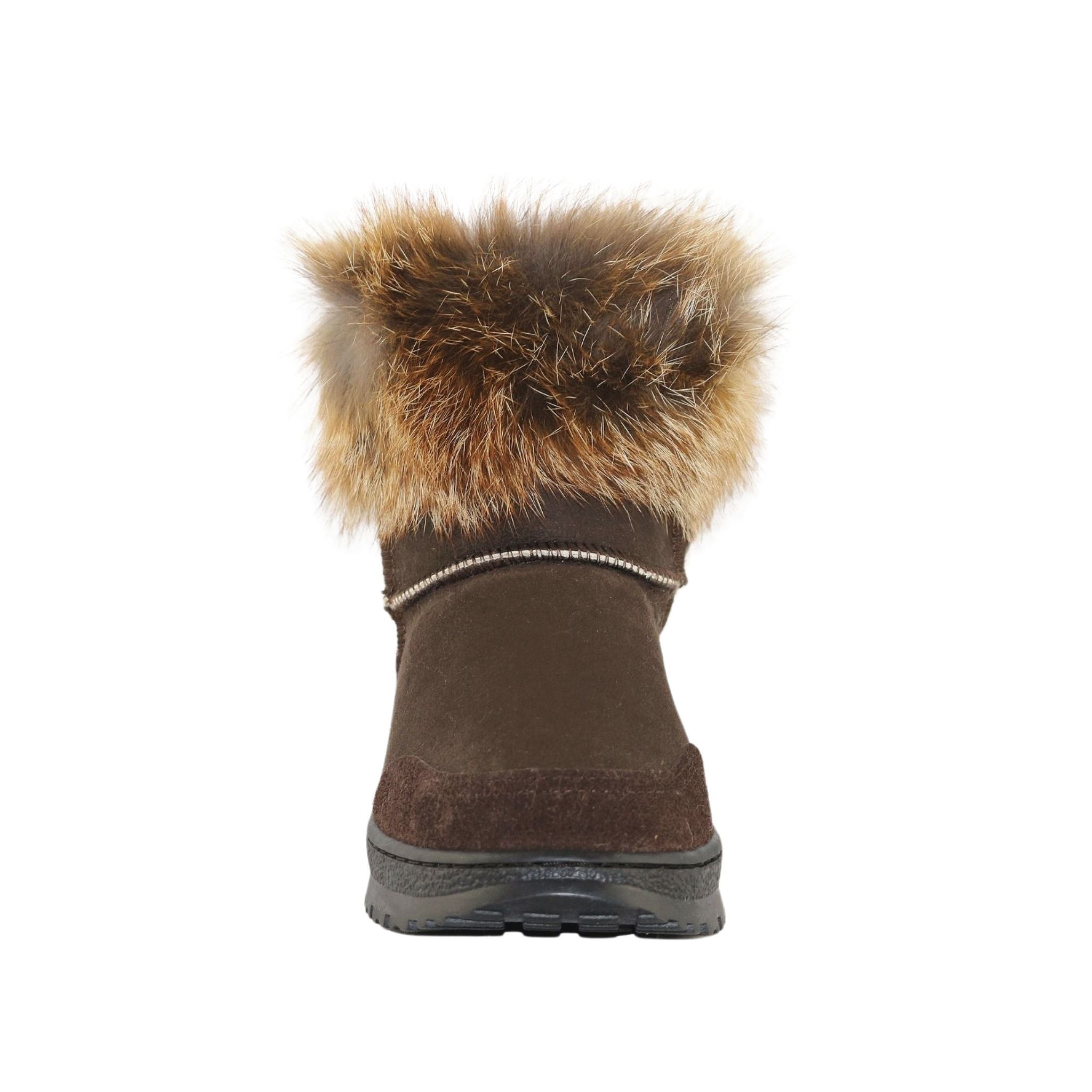 Sheepskins Downunder Luxury Bondi Fox Mini Chocolate Front Womens Australian Made Sheepskin UGG Boot