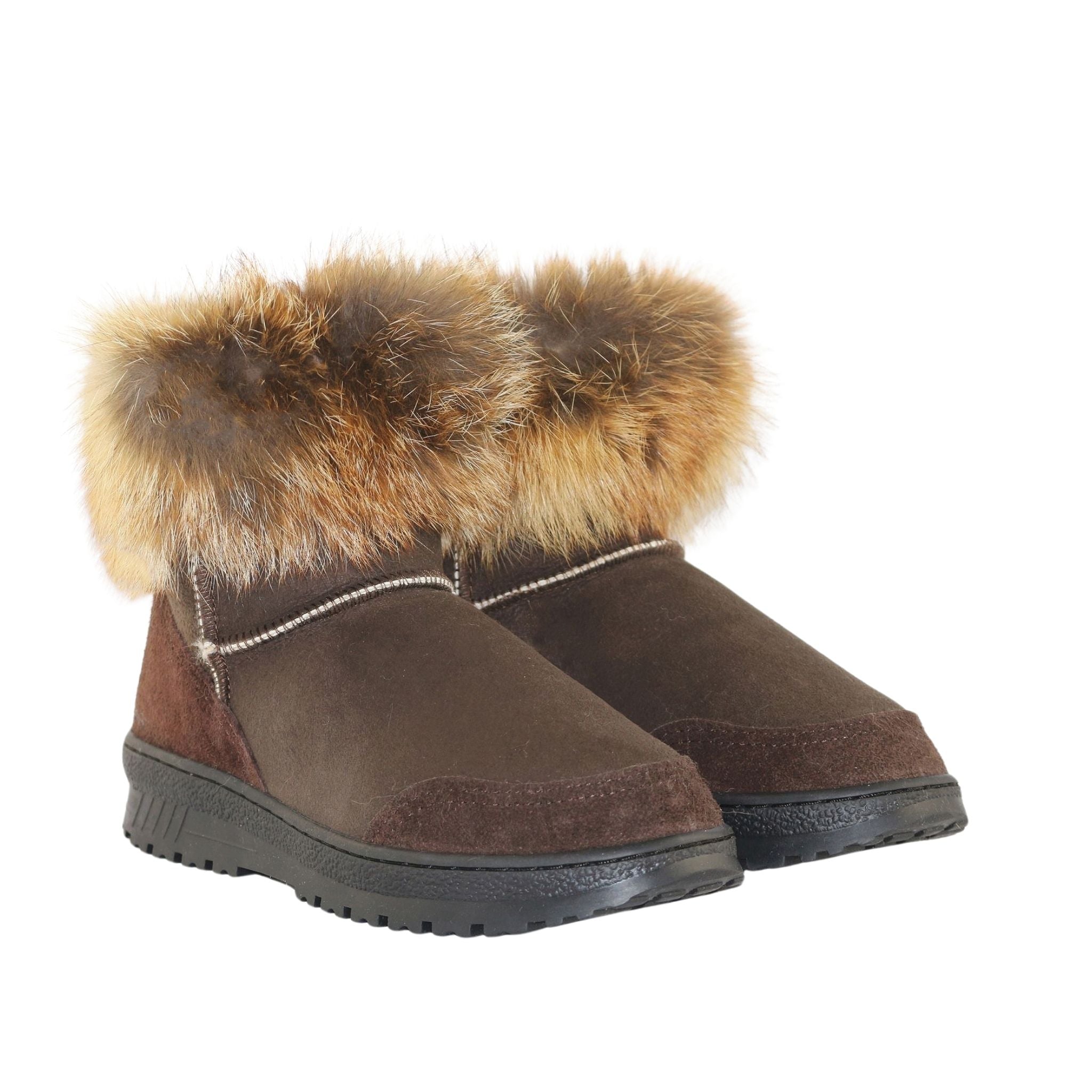 Sheepskins Downunder Luxury Bondi Fox Mini Chocolate Pairs Front Womens Australian Made Sheepskin UGG Boot