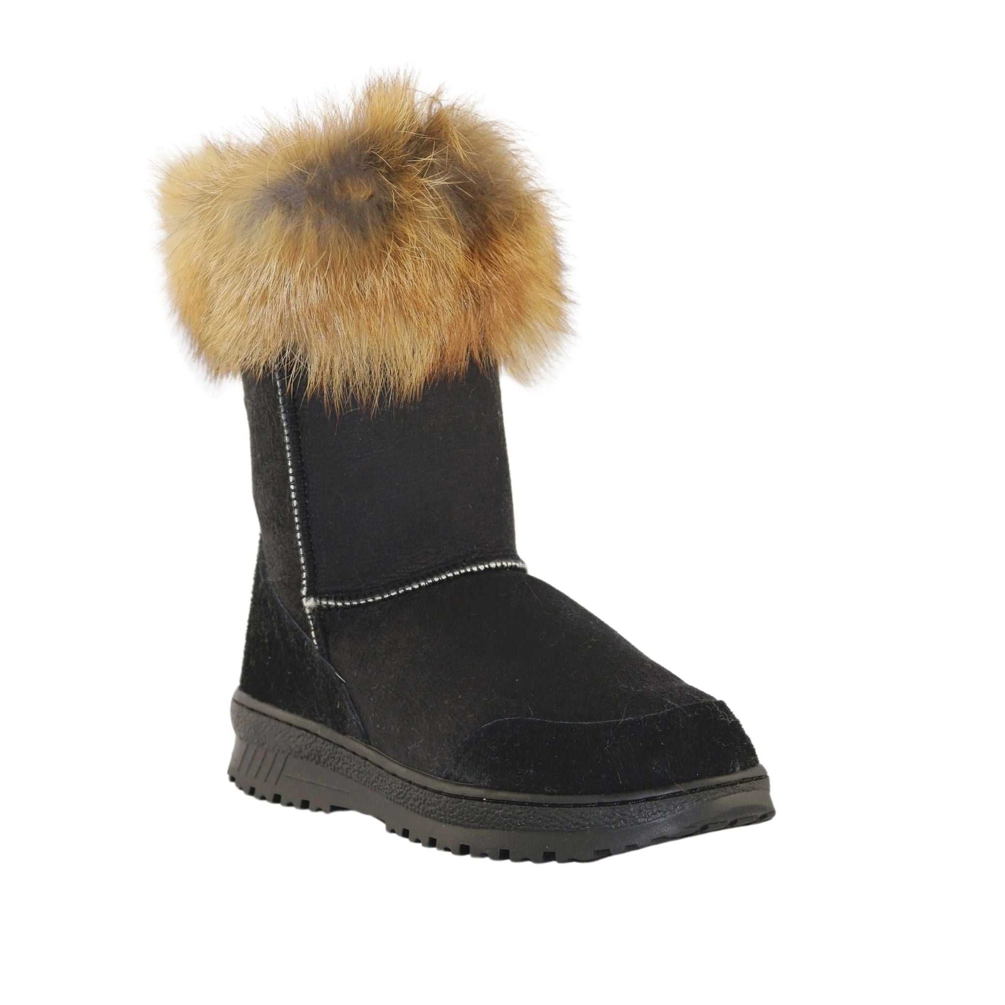 Sheepskins Downunder Luxury Bondi Fox Short Black Red Front Womens Australian Made Sheepskin UGG Boot