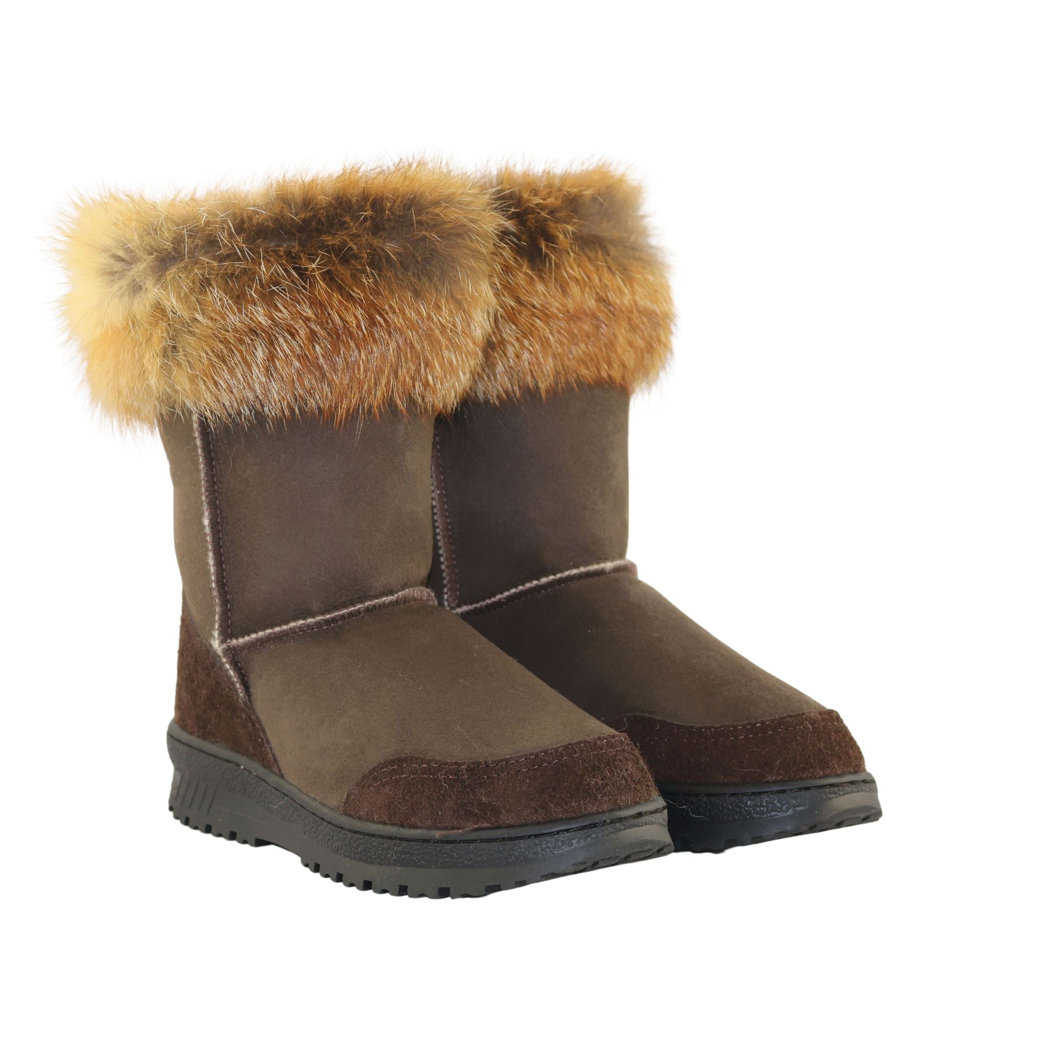 Sheepskins Downunder Luxury Bondi Fox Short Chocolate Pairs Front Womens Australian Made Sheepskin UGG Boot