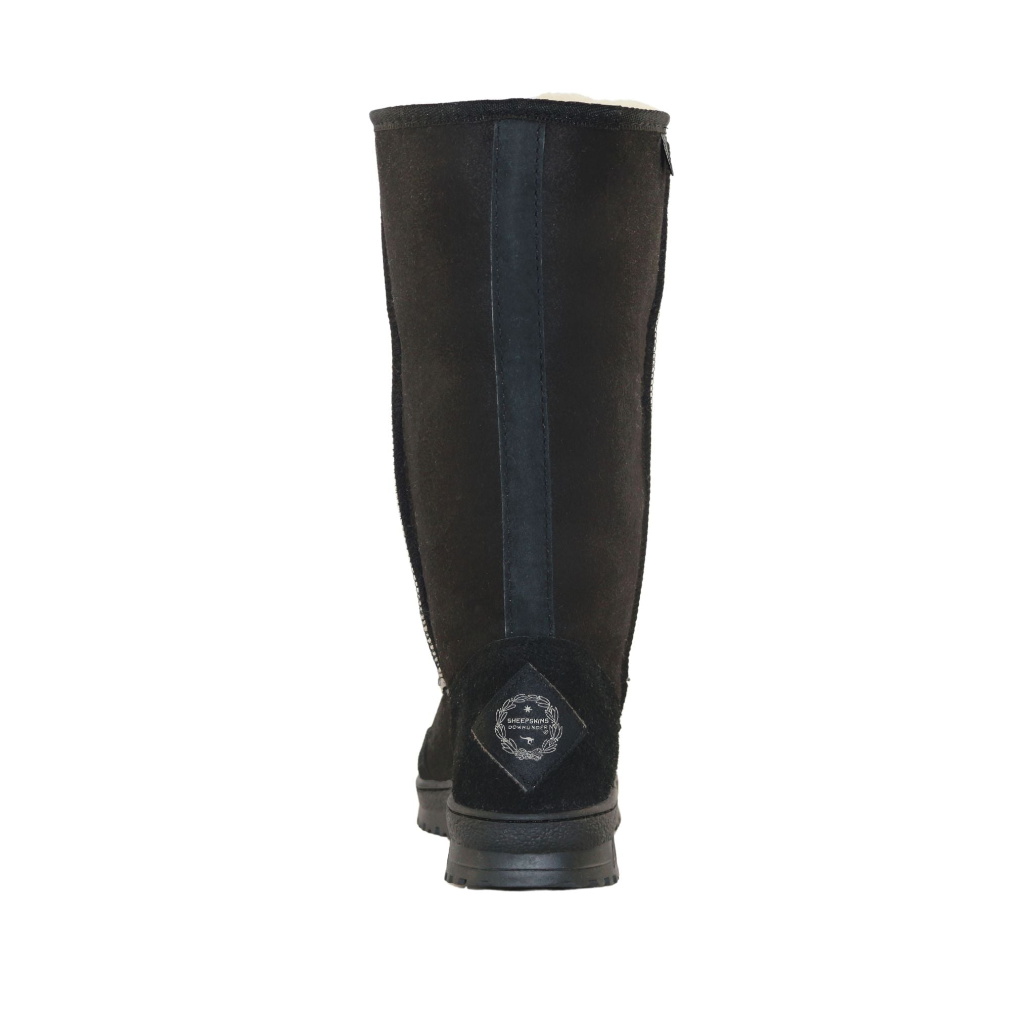 Sheepskins Downunder Luxury Bondi Long Black Back Womens Australian Made Sheepskin UGG Boot