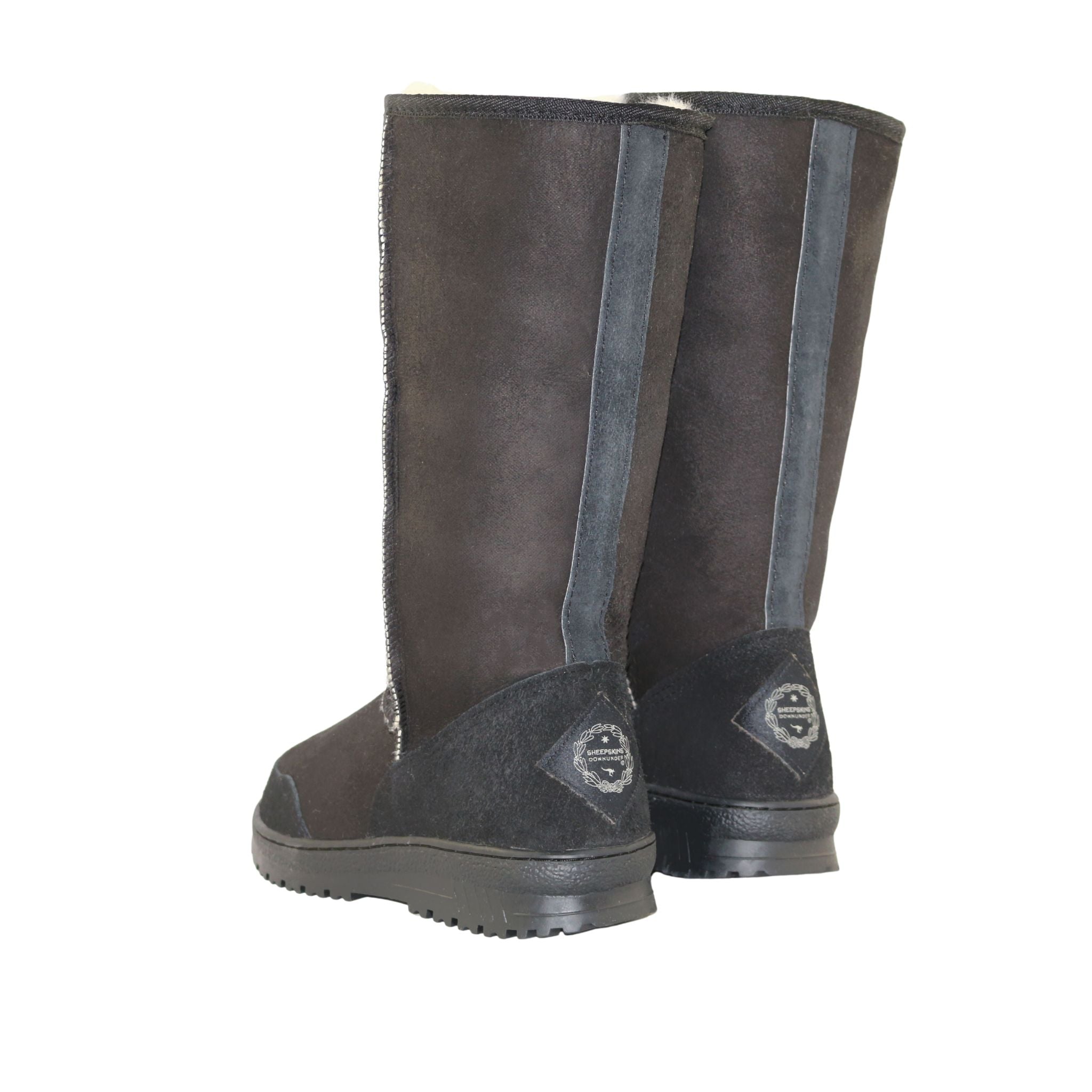 Sheepskins Downunder Luxury Bondi Long Black Pairs Back Mens Australian Made Sheepskin UGG Boot
