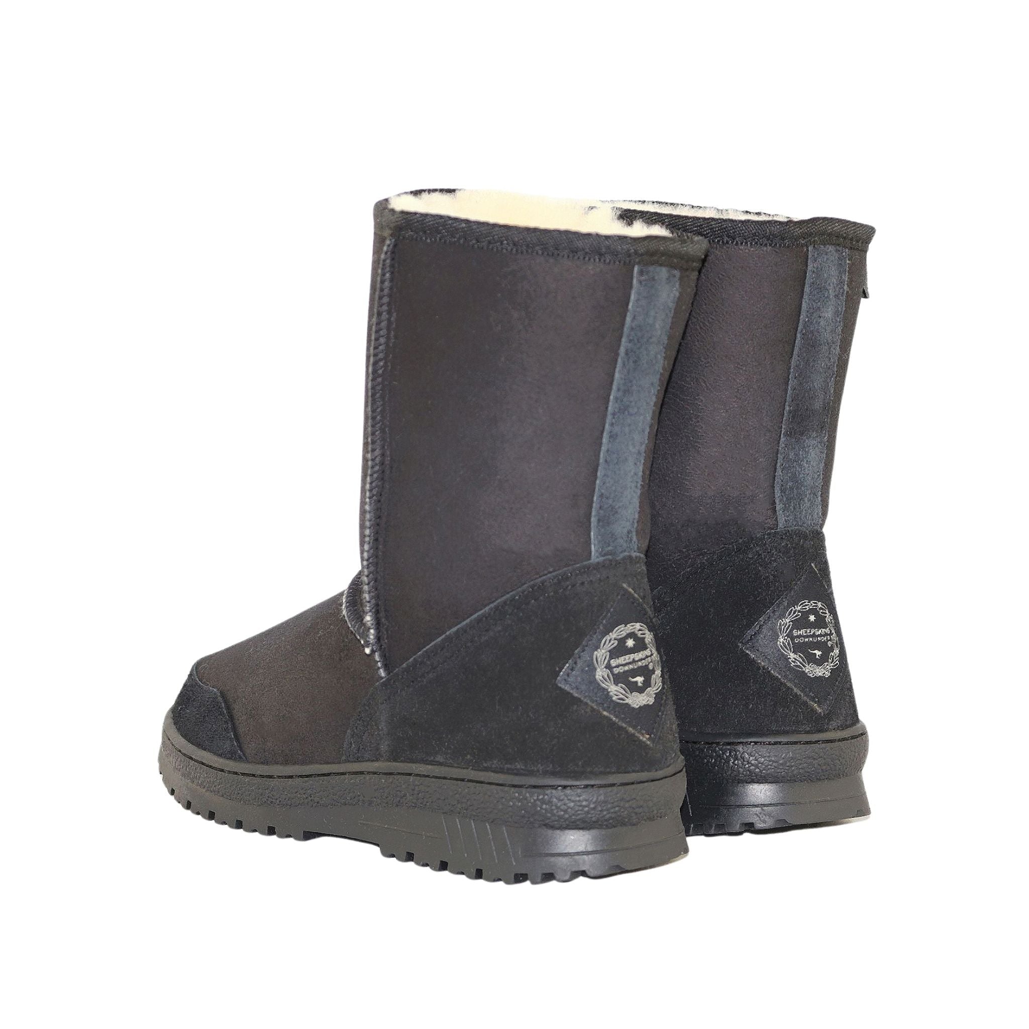 Sheepskins Downunder Luxury Bondi Short Black Pairs Back Womens Australian Made Sheepskin UGG Boot