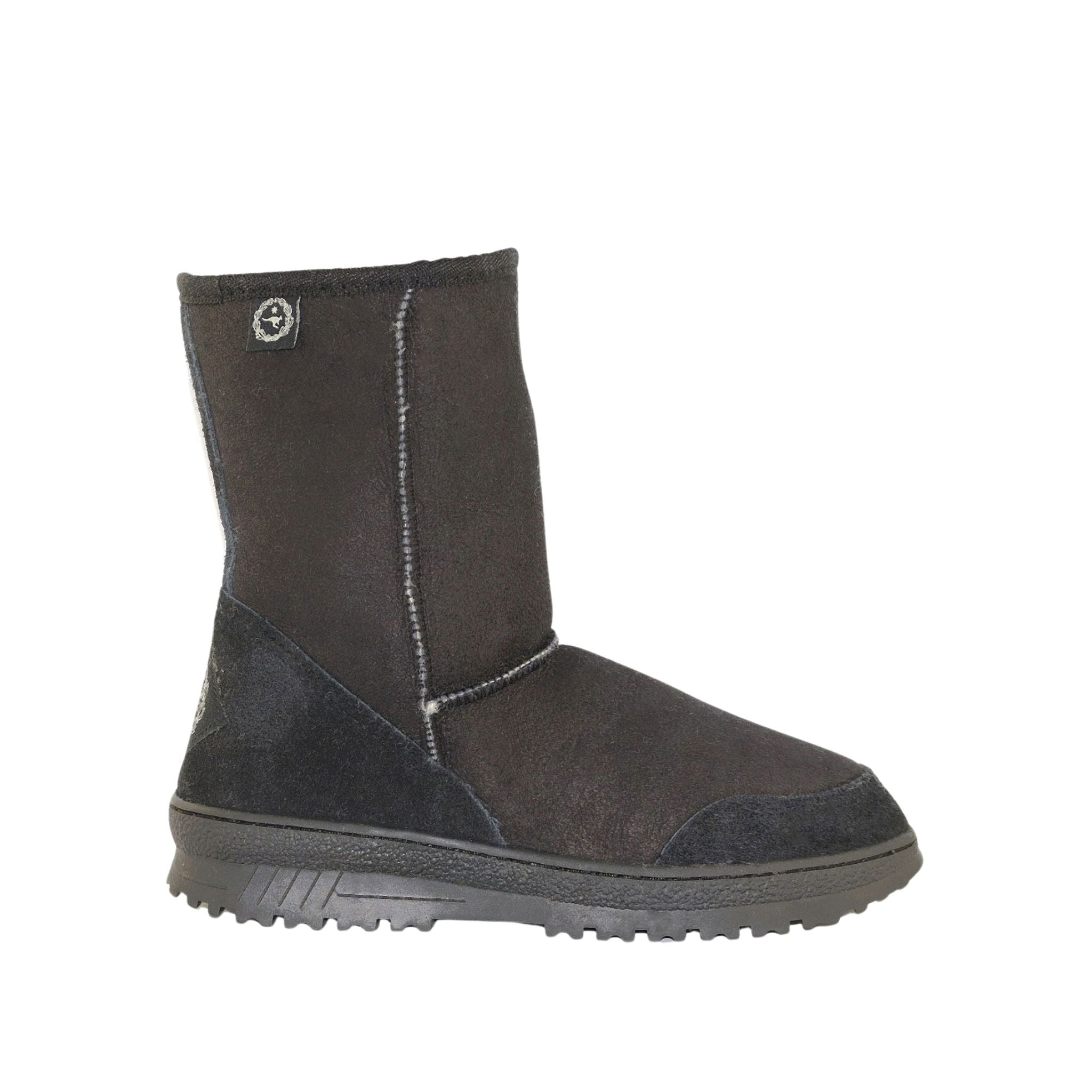 Sheepskins Downunder Luxury Bondi Short Black Side Mens Australian Made Sheepskin UGG Boot