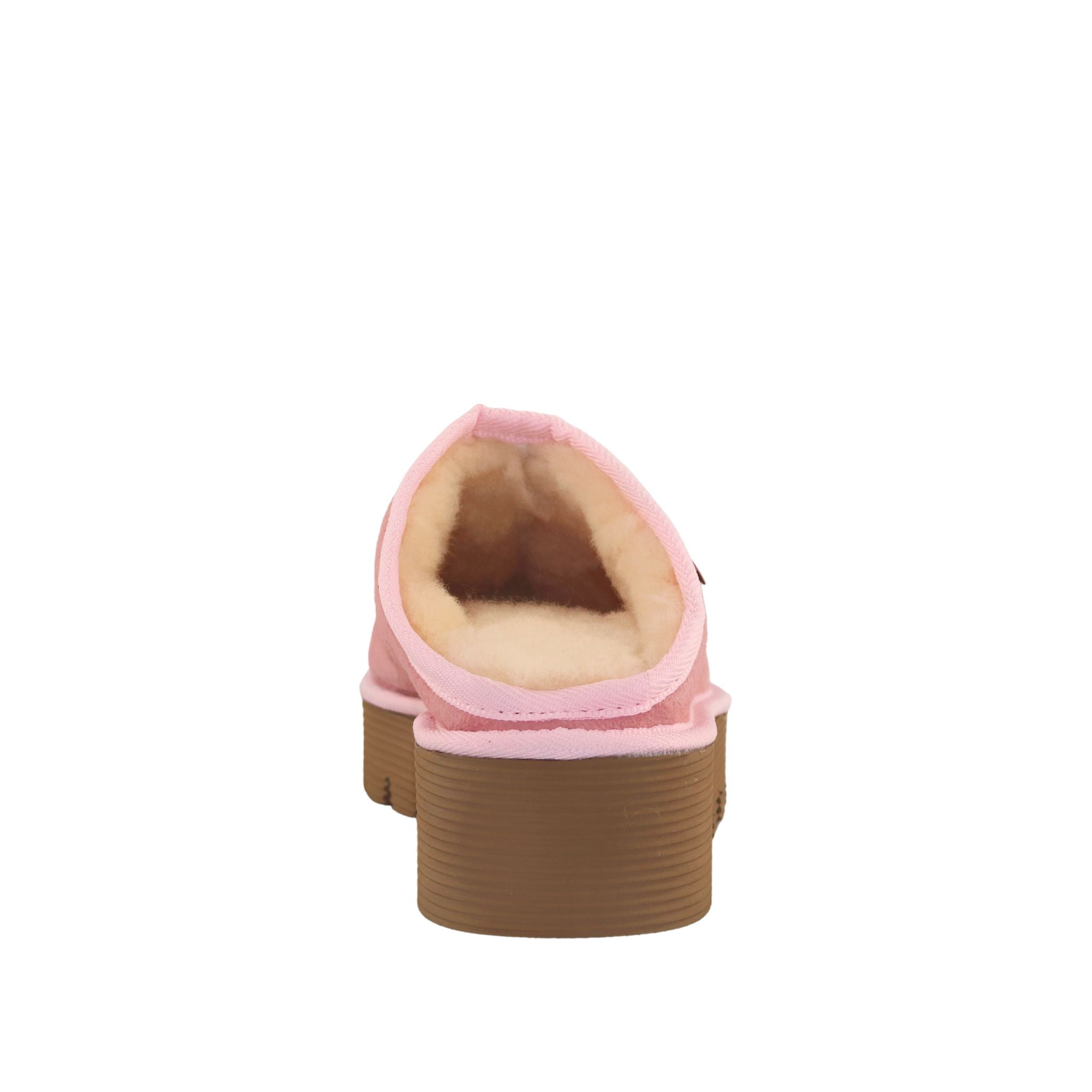 Sheepskins Downunder Platform Bobi Pink Back Womens Australian Made Sheepskin UGG Slipper