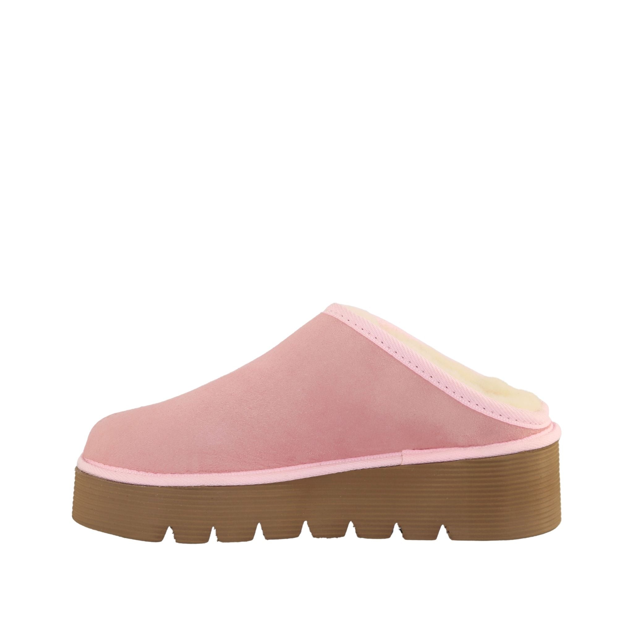 Sheepskins Downunder Platform Bobi Pink Side Inner Womens Australian Made Sheepskin UGG Slipper