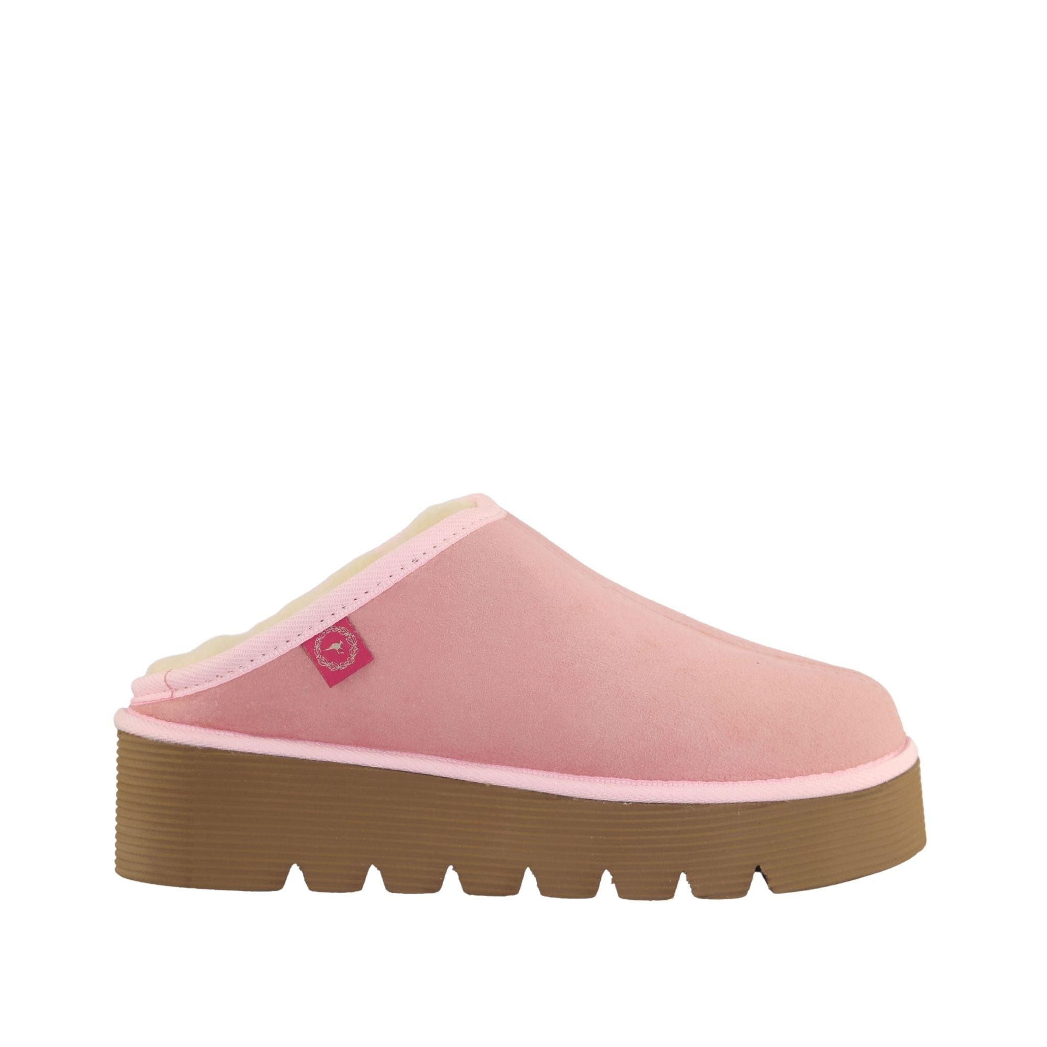 Sheepskins Downunder Platform Bobi Pink Side Womens Australian Made Sheepskin UGG Slipper