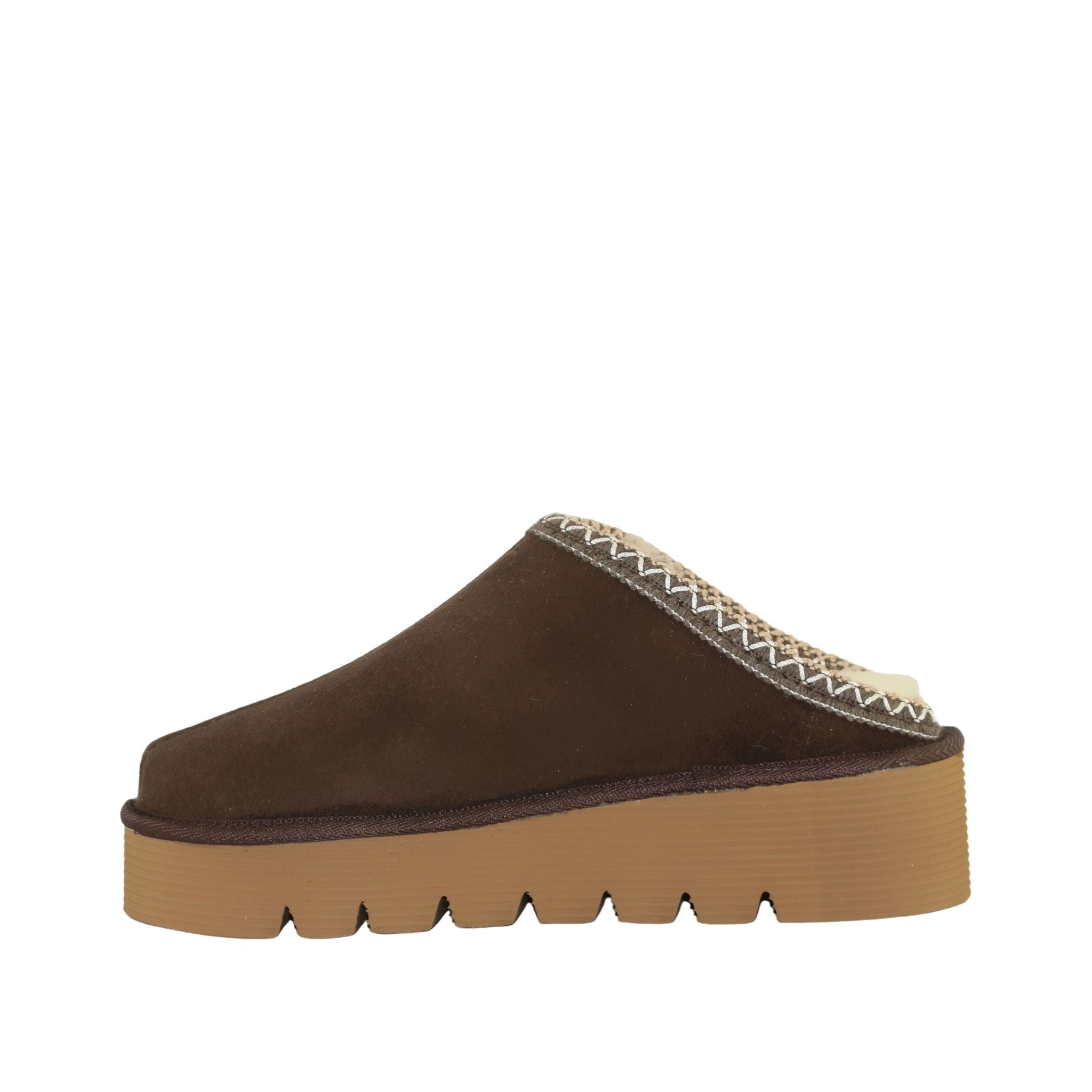 Sheepskins Downunder Platform Bobi Tazz Chocolate Chocolate Side Inner Womens Australian Made Sheepskin UGG Slipper