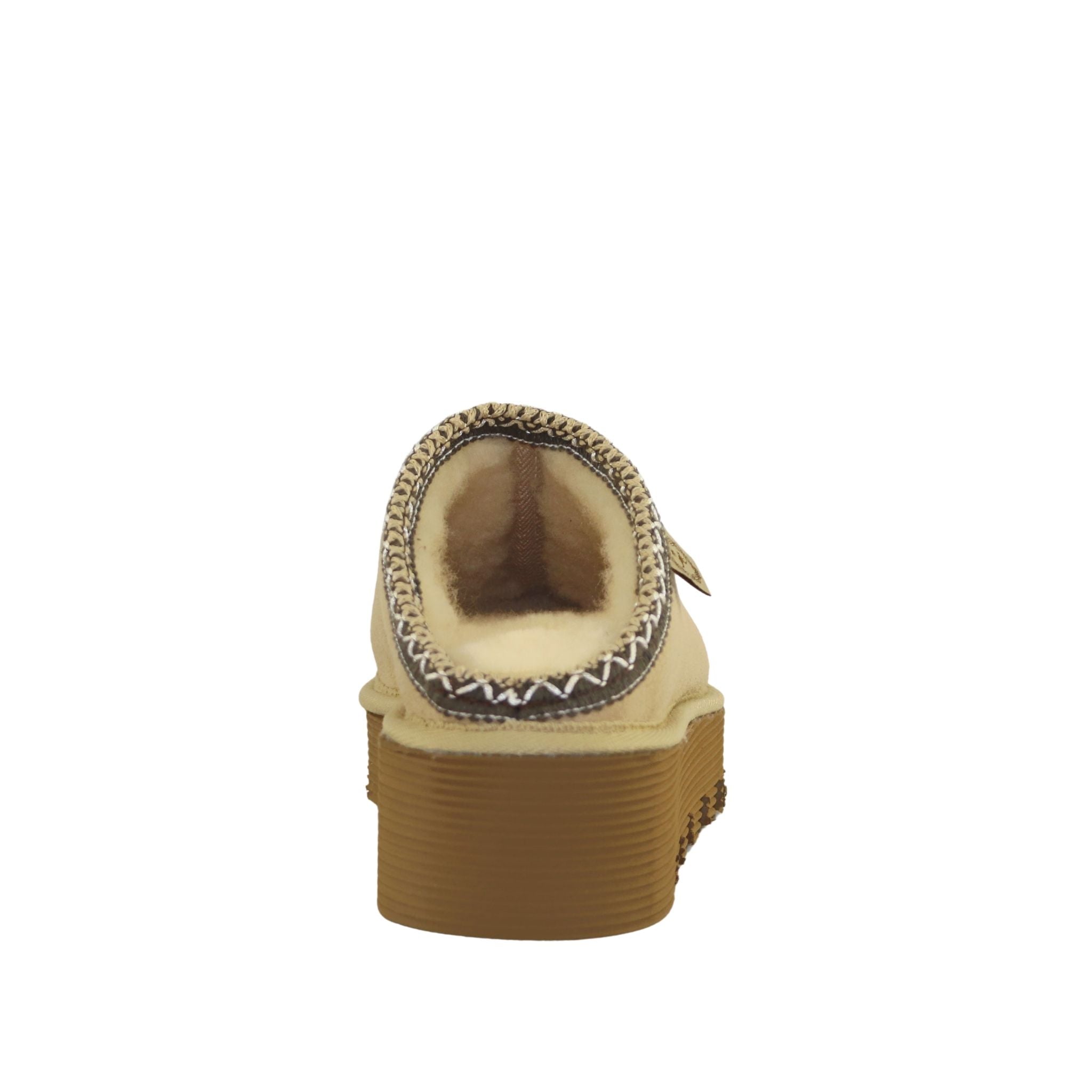 Sheepskins Downunder Platform Bobi Tazz Sand Chocolate Back Womens Australian Made Sheepskin UGG Slipper