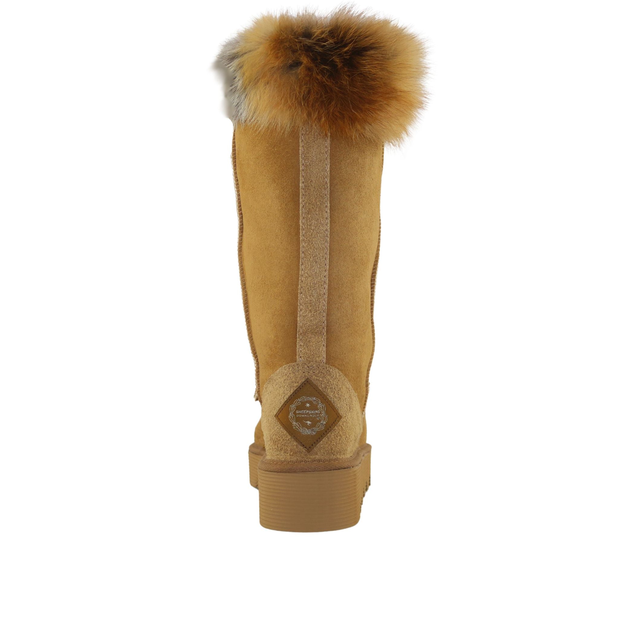Sheepskins Downunder Platform Fox Long Chestnut Back Womens Australian Made Sheepskin UGG Boot