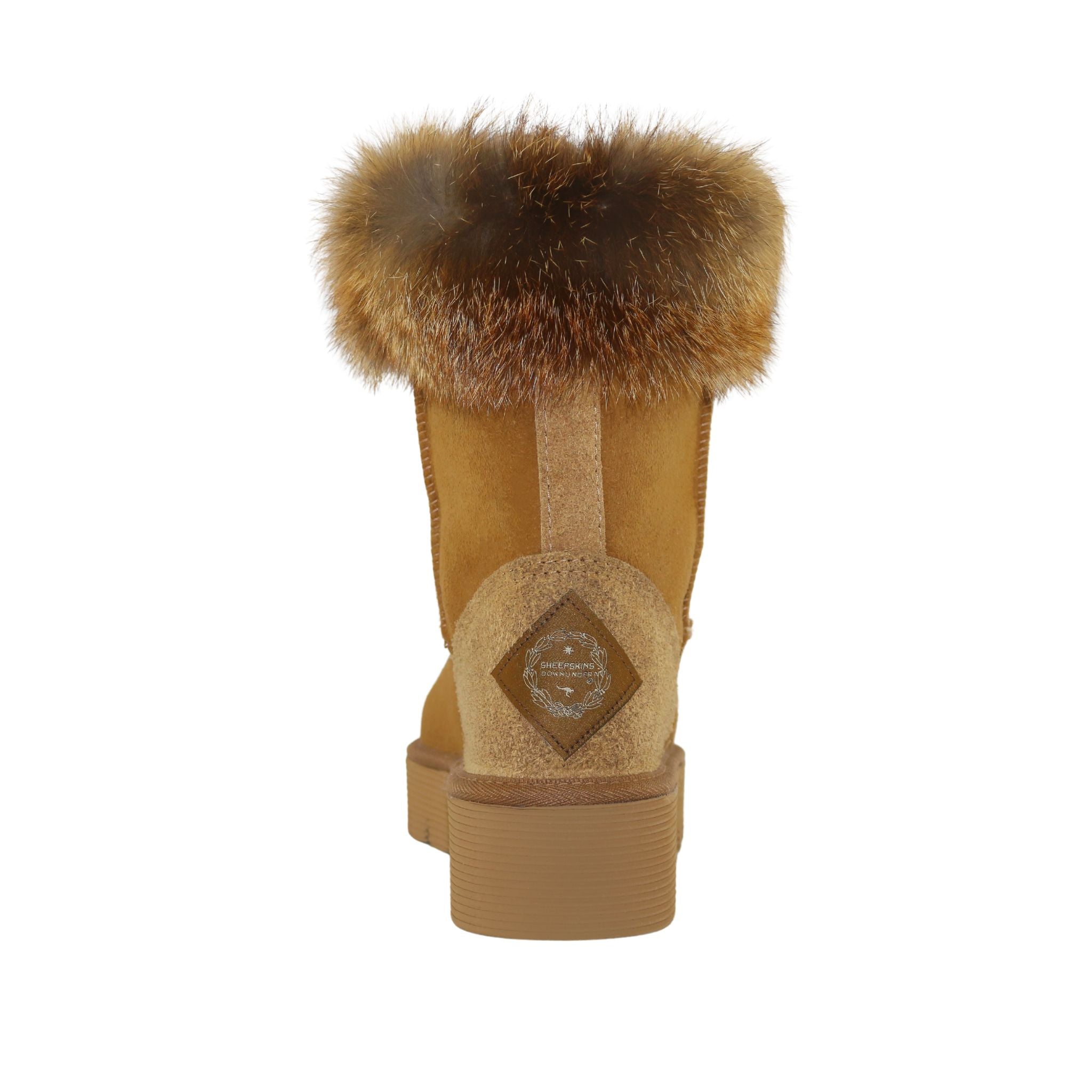 Sheepskins Downunder Platform Fox Short Chestnut Back Womens Australian Made Sheepskin UGG Boot