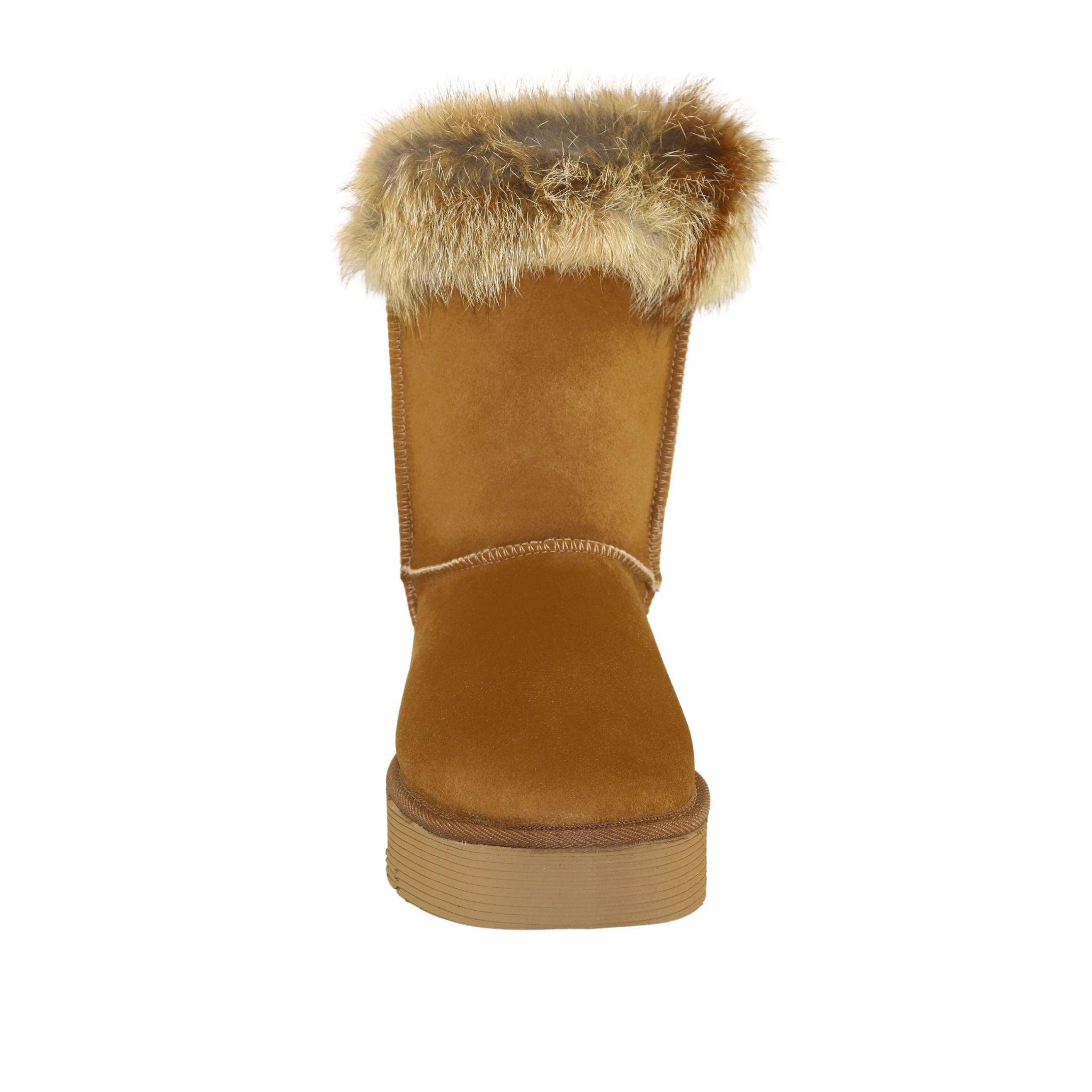 Sheepskins Downunder Platform Fox Short Chestnut Front Womens Australian Made Sheepskin UGG Boot