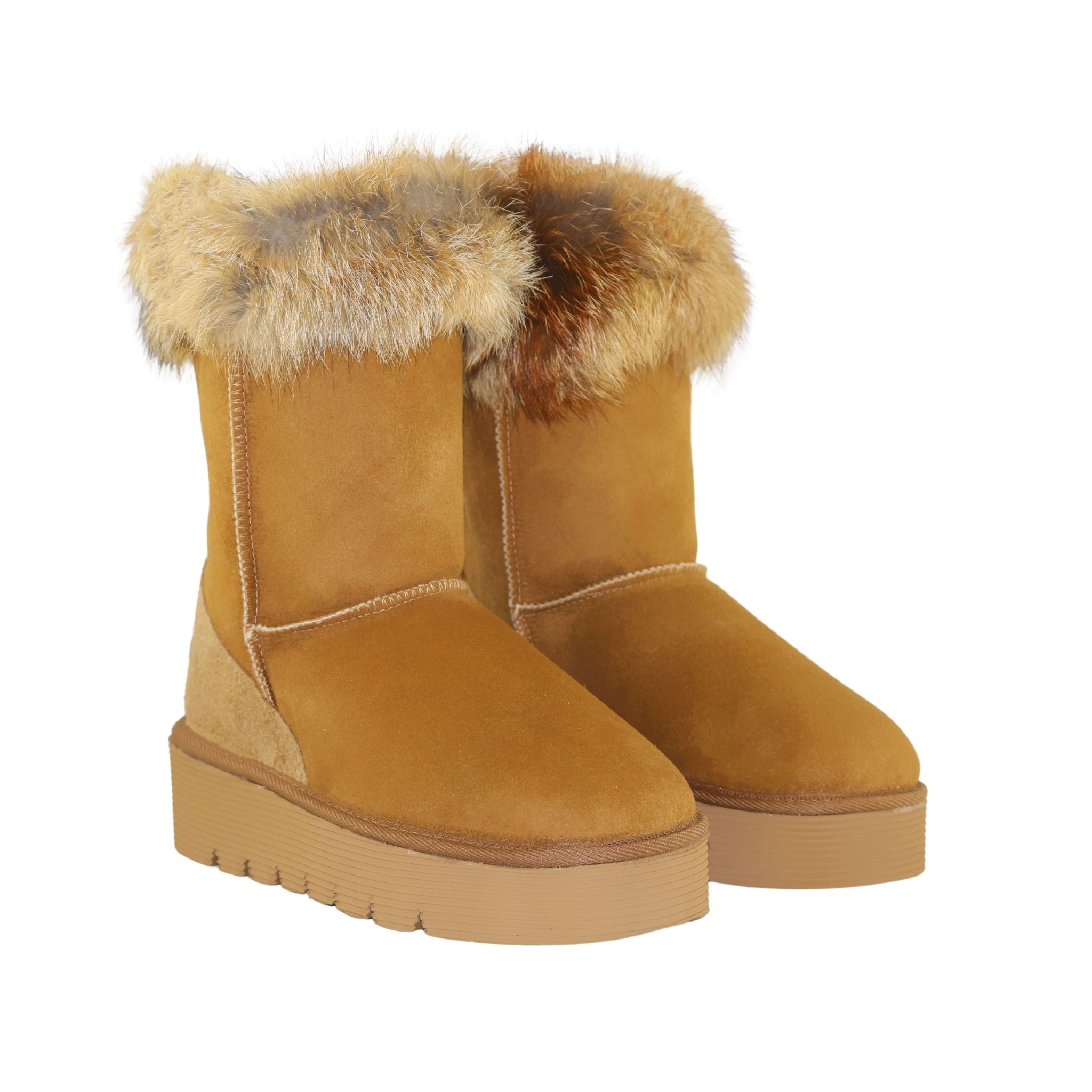 Sheepskins Downunder Platform Fox Short Chestnut Pairs Front Womens Australian Made Sheepskin UGG Boot