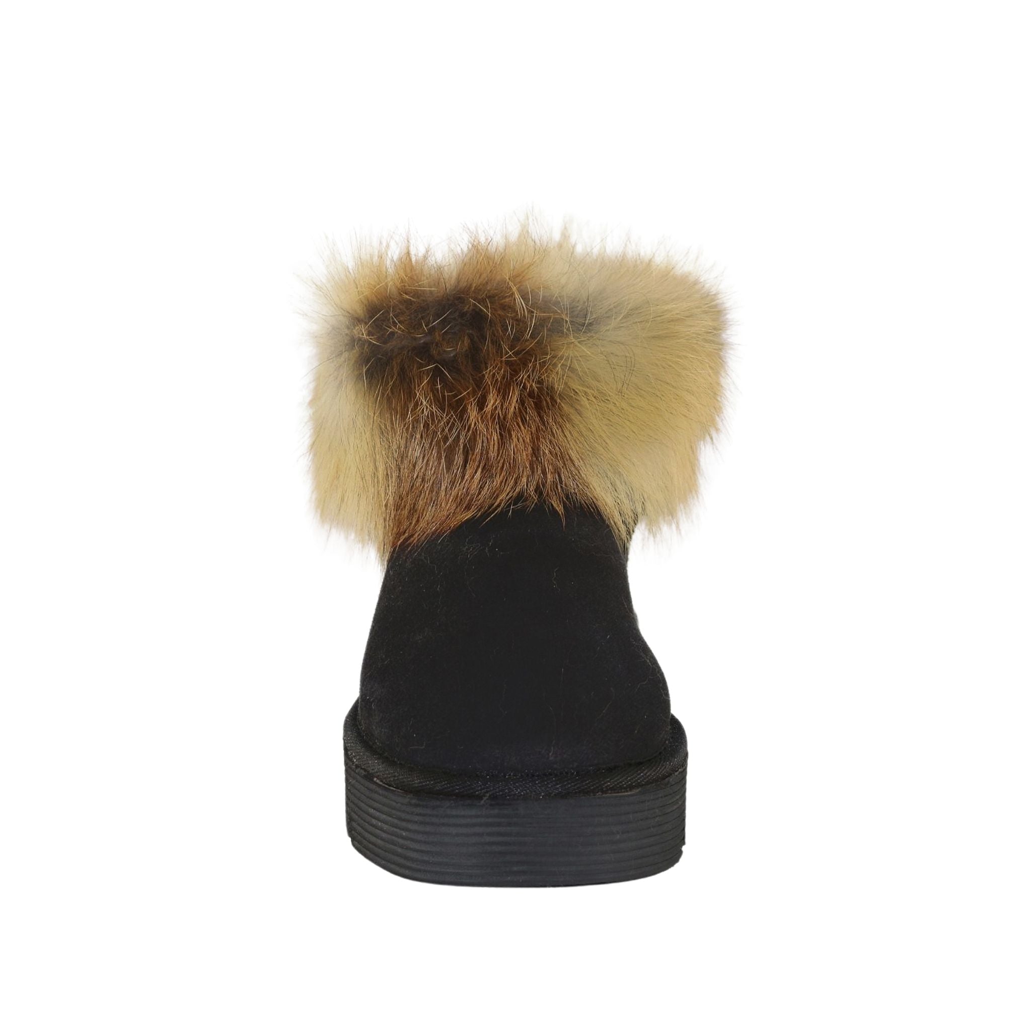 Sheepskins Downunder Platform Fox Ultra Black Front Womens Australian Made Sheepskin UGG Boot