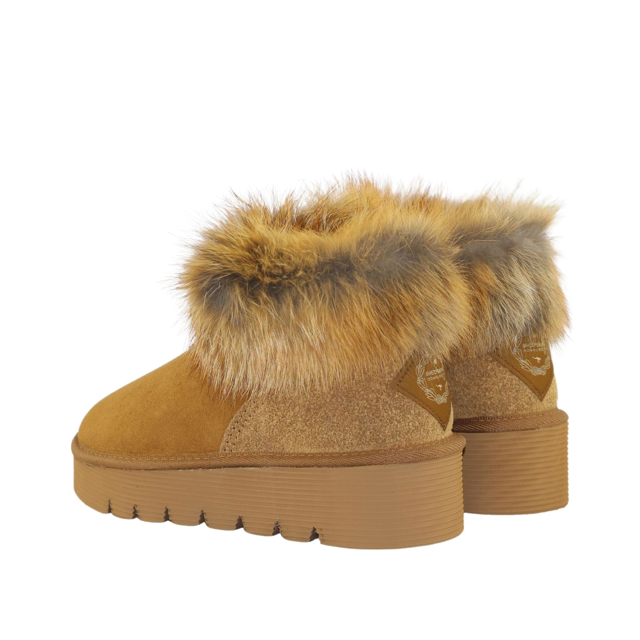 Sheepskins Downunder Platform Fox Ultra Chestnut Pairs Back Womens Australian Made Sheepskin UGG Boot