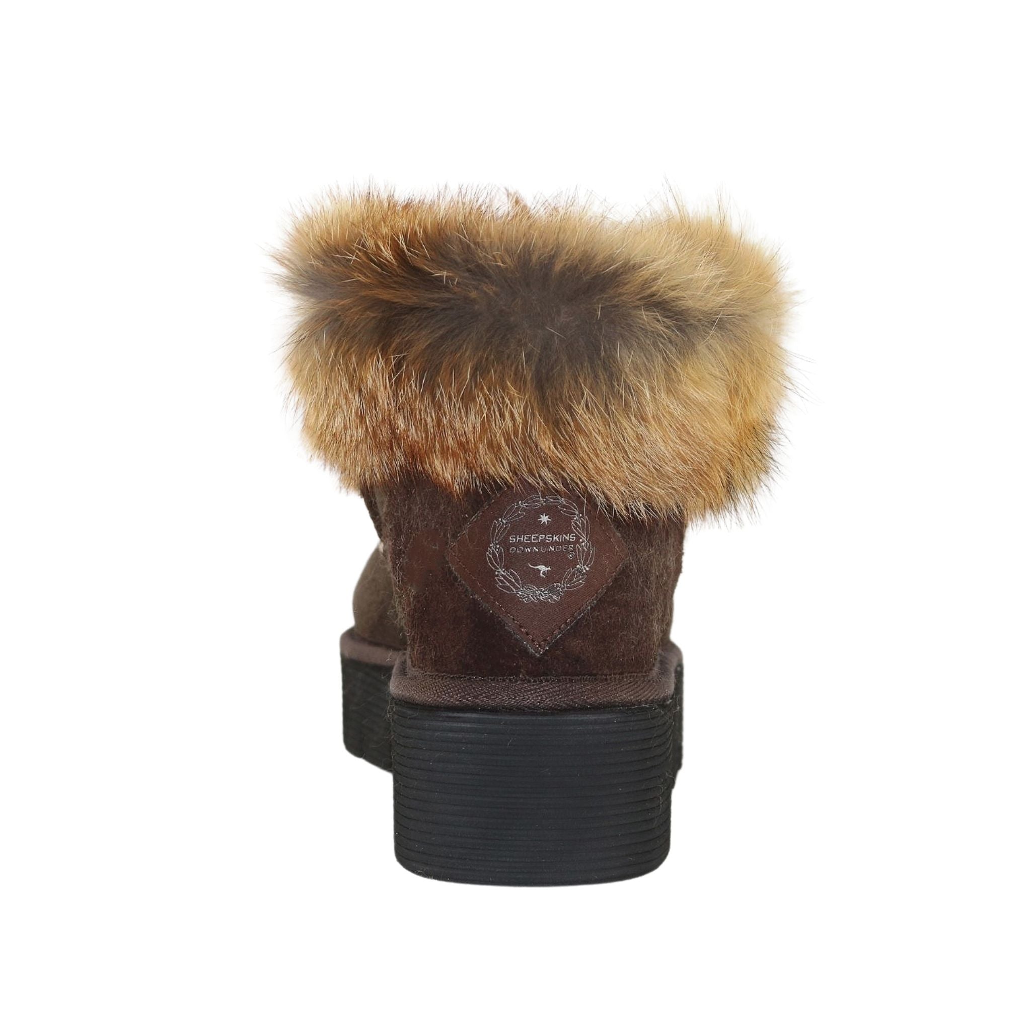 Sheepskins Downunder Platform Fox Ultra Chocolate Back Womens Australian Made Sheepskin UGG Boot