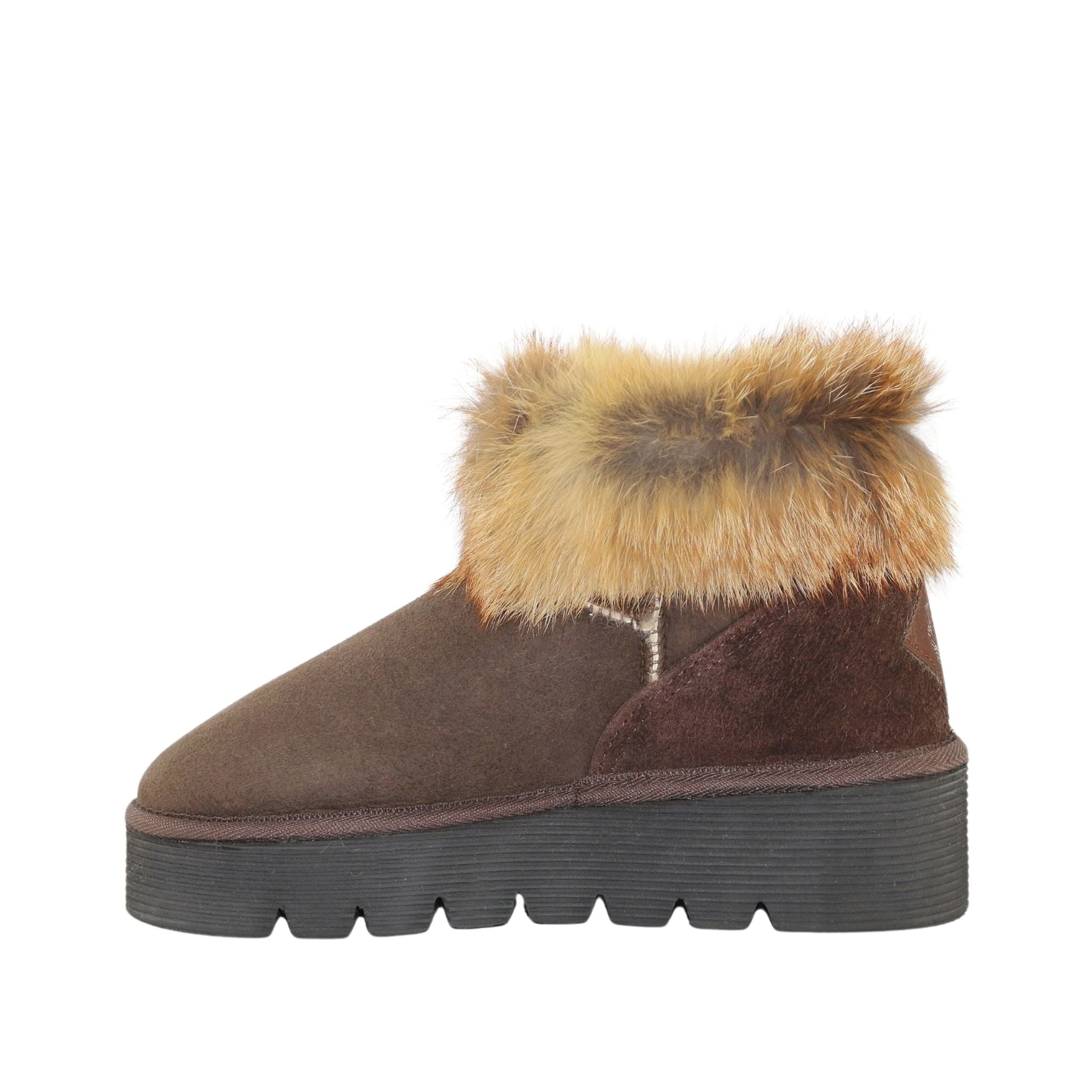 Sheepskins Downunder Platform Fox Ultra Chocolate Side Inner Womens Australian Made Sheepskin UGG Boot