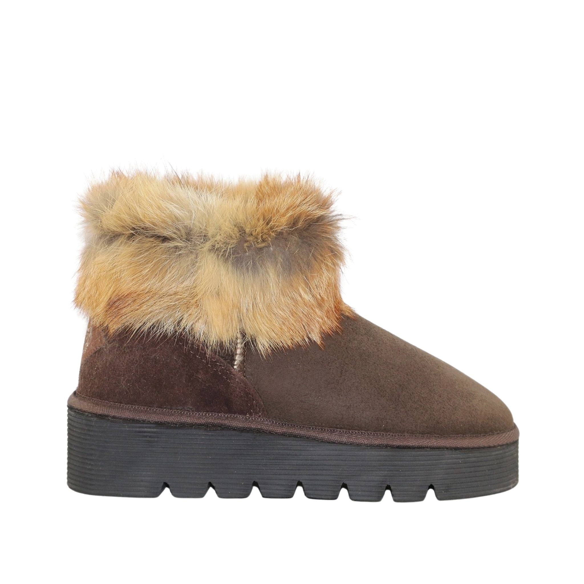Sheepskins Downunder Platform Fox Ultra Chocolate Side Womens Australian Made Sheepskin UGG Boot